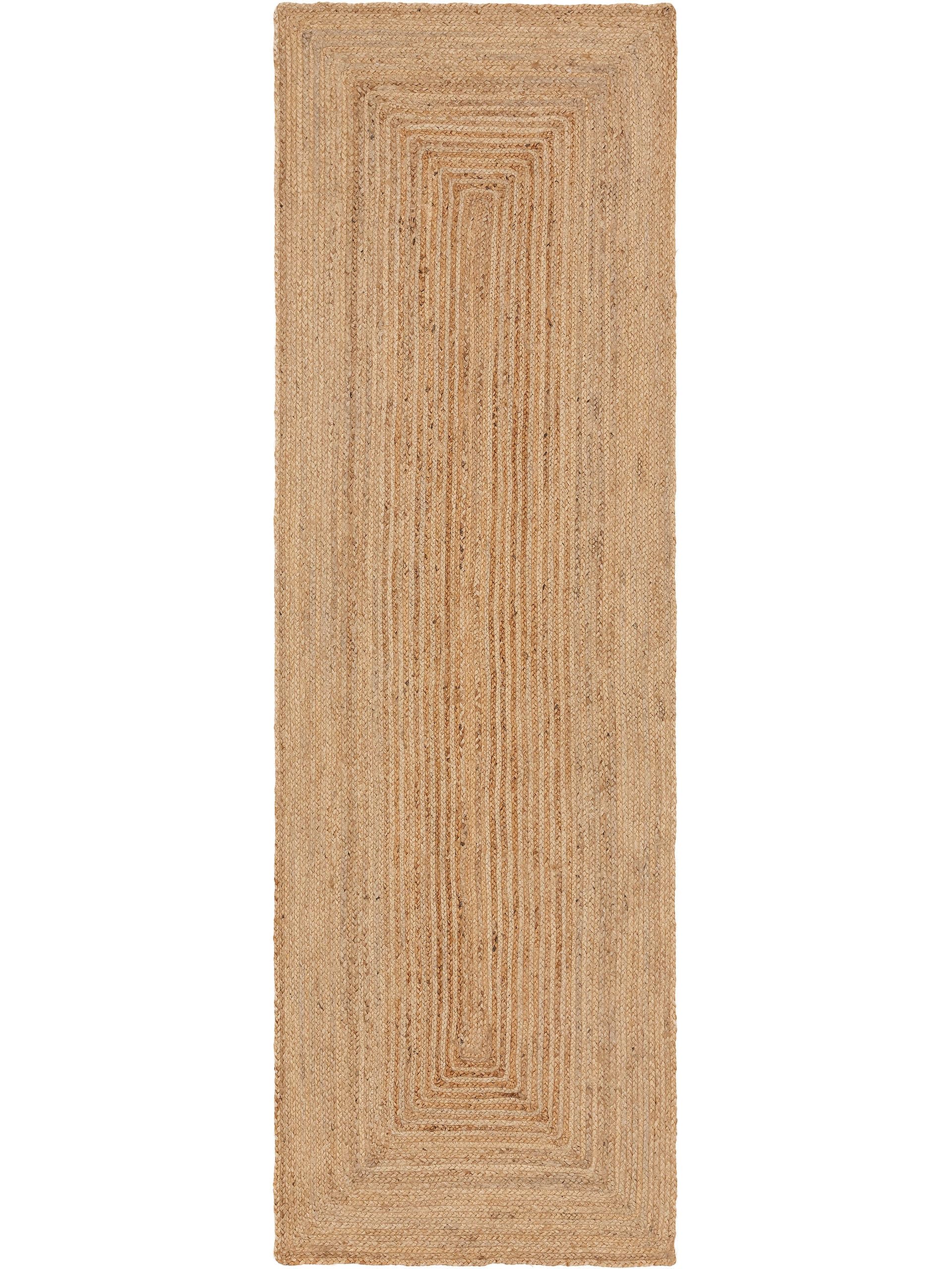 benuta Pure Alfombra Yute Jutta - Natural 70x200 cm - Tejido a Mano para Dormitorio, Sala de Estar y Salon - Diseño Boho - Apta para Suelos radiantes