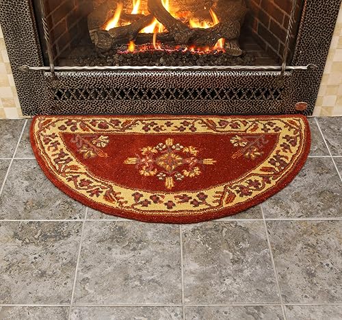 Miniatura 2 de Alfombra de lana Vermillion Jardin, media redonda