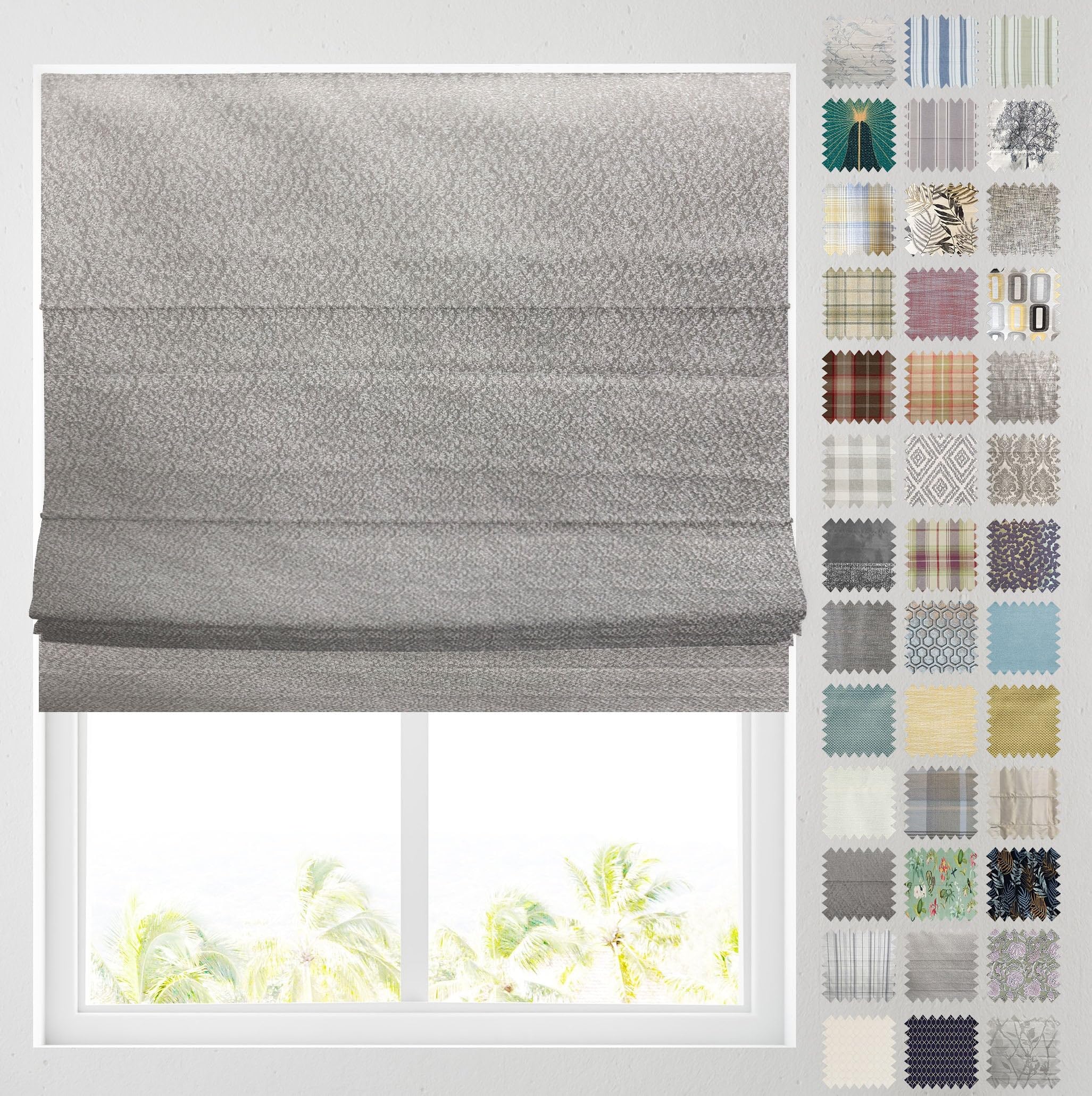 Barnes Blinds And Interiors Lucia Textured Barnes Blinds - Patterned Roman Blinds, Fully Lined, Custom Sizing Available - Durable Fittings Easy Fit ( 91.5Cm)