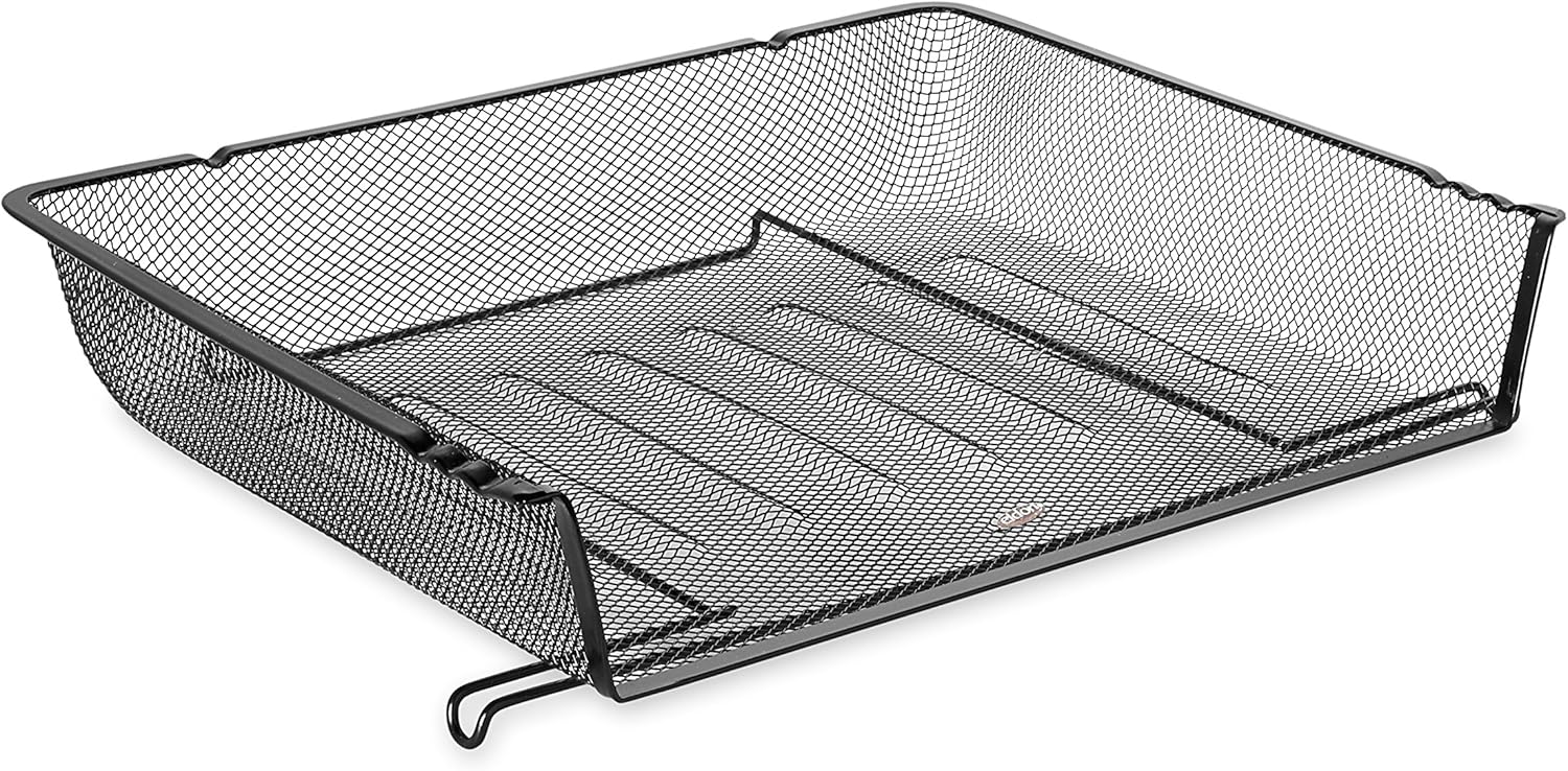 Black Mesh Stackable Letter Tray Organizer