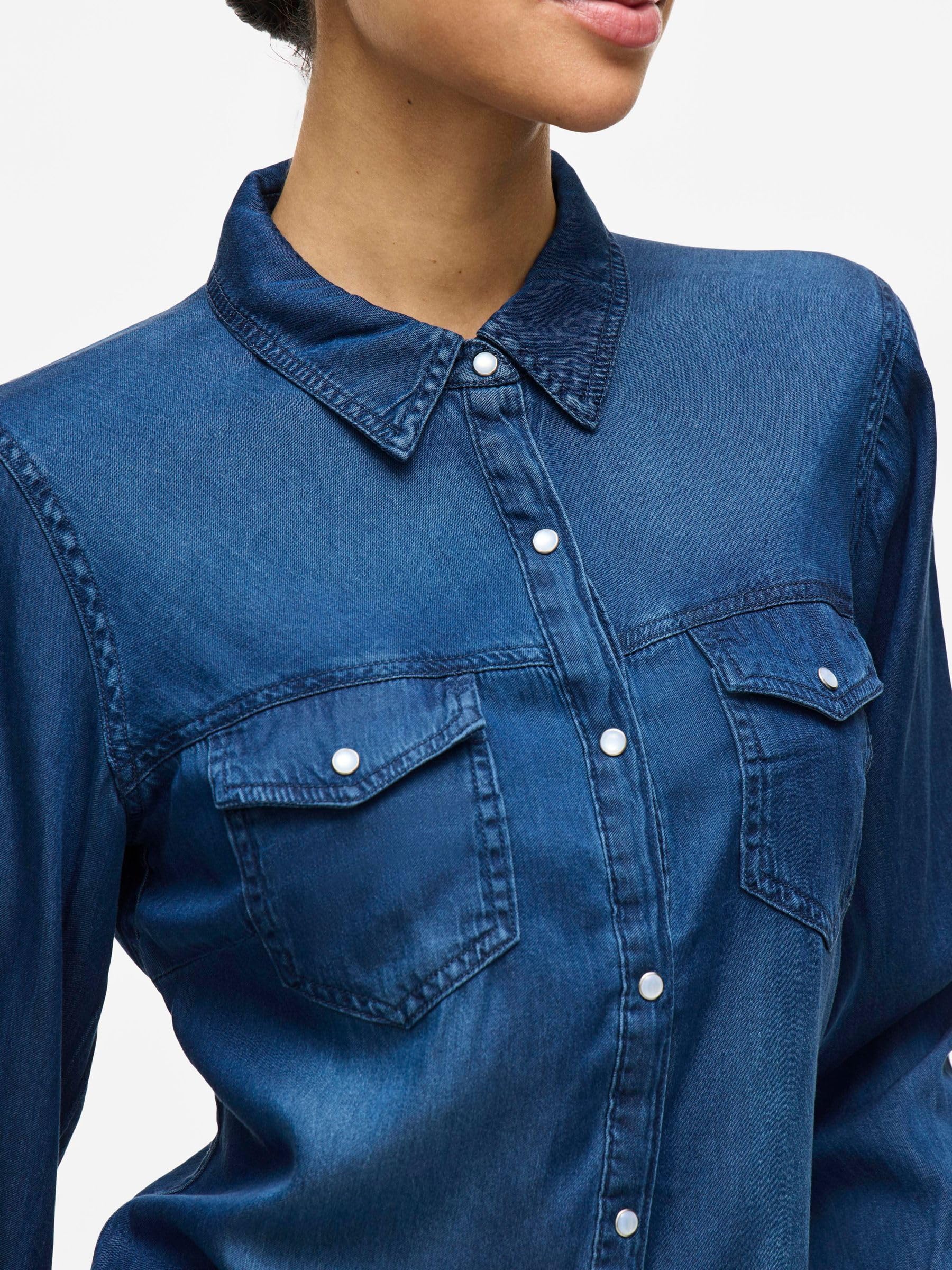 Vila Vibista Denim Shirt/Su-Noos 14033008 pour Femme