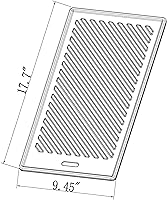 Vista 5 de Monument Grills 9.45" x 17.7" 96333 Placa de cocción reversible de hierro fundido para Monument Denali 405, Denali 425, 35633, 24633, 24367