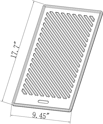 Miniatura 5 de Monument Grills 9.45" x 17.7" 96333 Placa de cocción reversible de hierro fundido para Monument Denali 405, Denali 425, 35633, 24633, 24367,