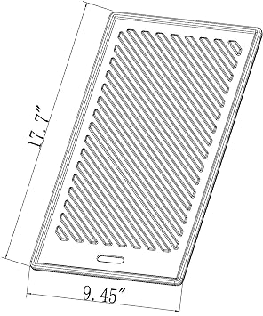Monument Grills 9.45 x 17.7 96333 طبق طهي قابل للعكس من الحديد الزهر لـ Monument Denali 405، Denali 425، 35633، 24633، 24367، 41847NG، 77352