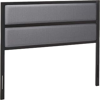 Zinus Modern Studio Full Upholstered Metal Headboard with Foam Padded Gray Upholstery - Classic Bedroom Upgrade