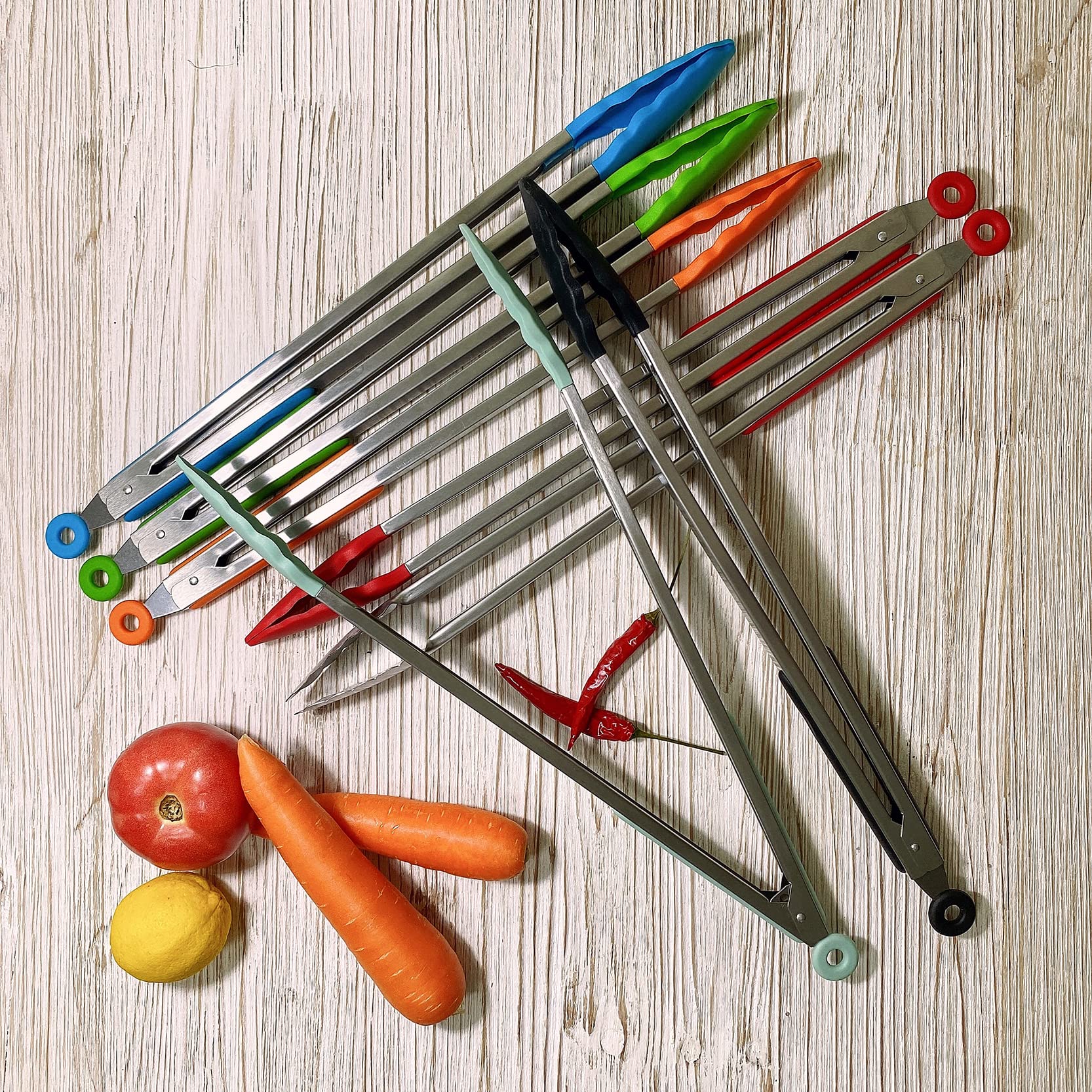 UPTALY 18 inch Extra Long Grill Tongs (1 pcs Black), with Silicone Head, Stainless Steel Barbecue Tongs with Long Handle, Large Sized Food Tong, Extended Serving Tong for Non-stick Cookware