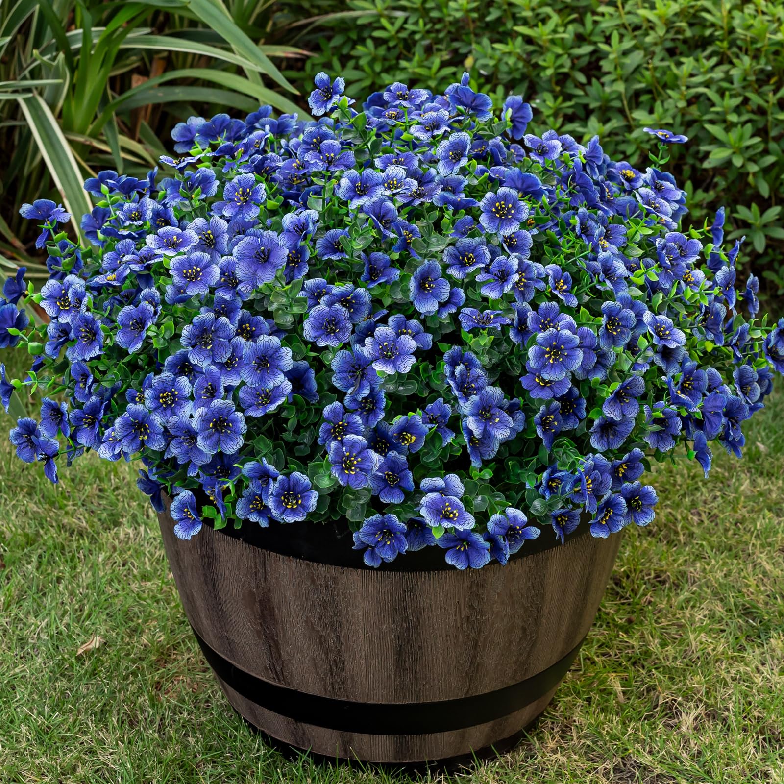 Lnoicy 20 Bundles Artificial Flowers for Outdoor Fake Plants for Spring Decoration,Faux Eucalyptus Flowers for Planter UV Resistant Lifelike for Home