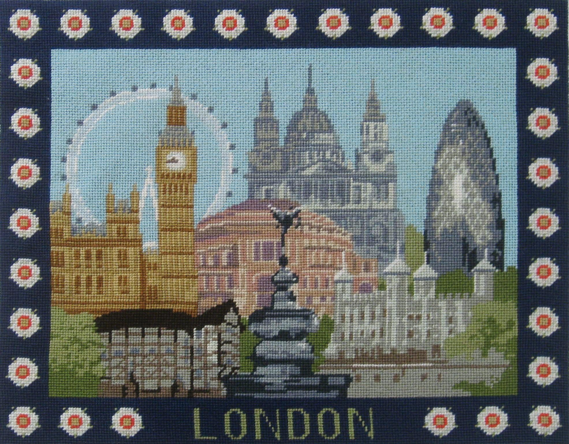 Sew Exciting - London Scene, 14"X17" 12hpi Printed Needlepoint Kit