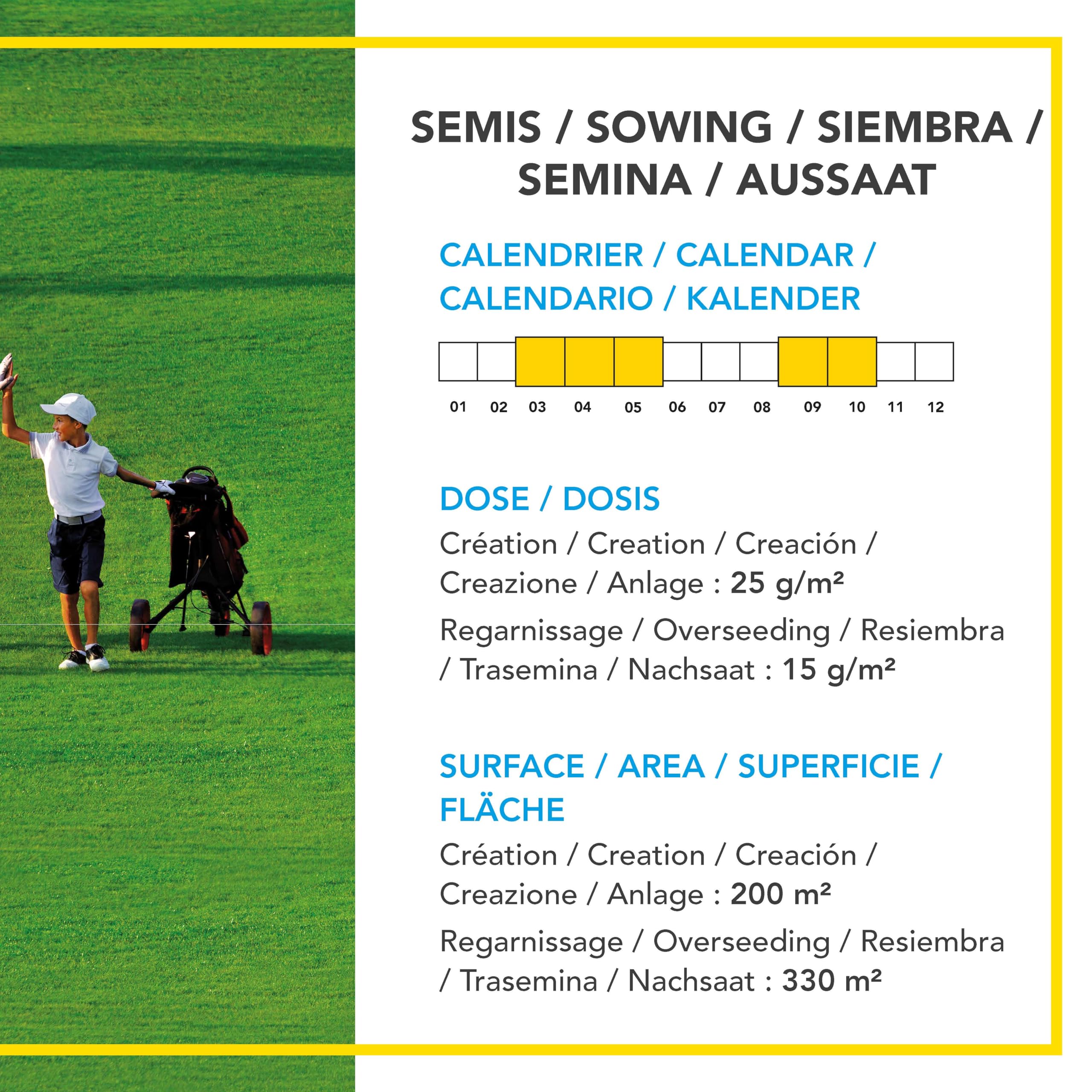 BARENBRUG - Césped Liga Pro y Golf - para Campos de Competición - Estética y Rendimiento - Fino, Denso y Resistente - Fabricado en Francia - 5Kg