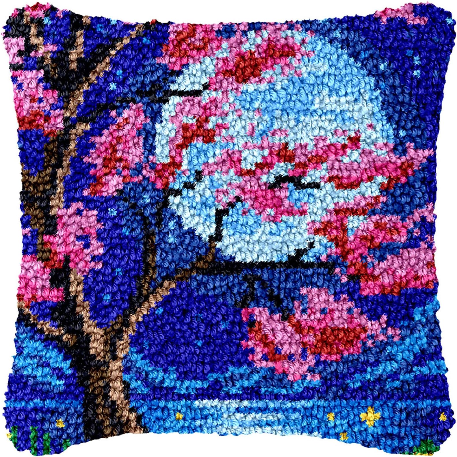 WansimanPillowcase Sewing Making Kits Pillow Case Embroidery Carpet Set Sofa Cushion Cover Craft Kits Embroidery Home Decoration Needlework Crafts Diy Pillowcase Kit For Kids Adults