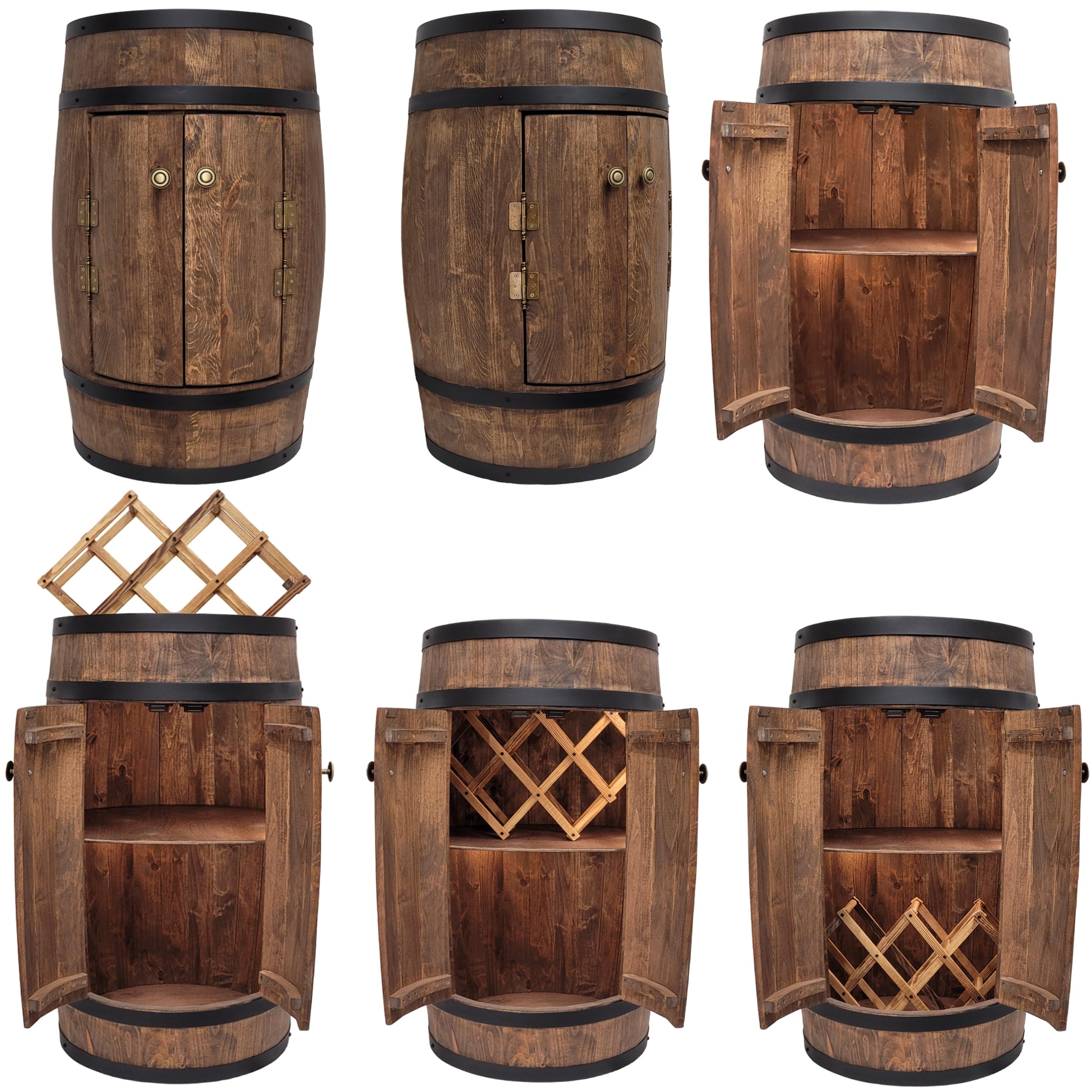 Weeco Bar, kast, led, wijnrek, wijnkast, XL, vintage, decoratie, minibar, voor gin/whisky/bier, wijnvat, statafel, voor glazen en flessen, geschenkset, bartafel van hout