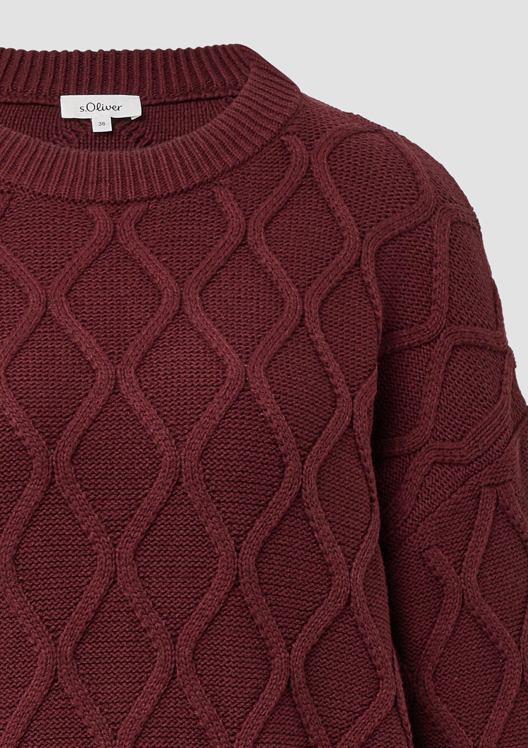 s.Oliver Pullover im Relaxed Fit mit Zopfmuster