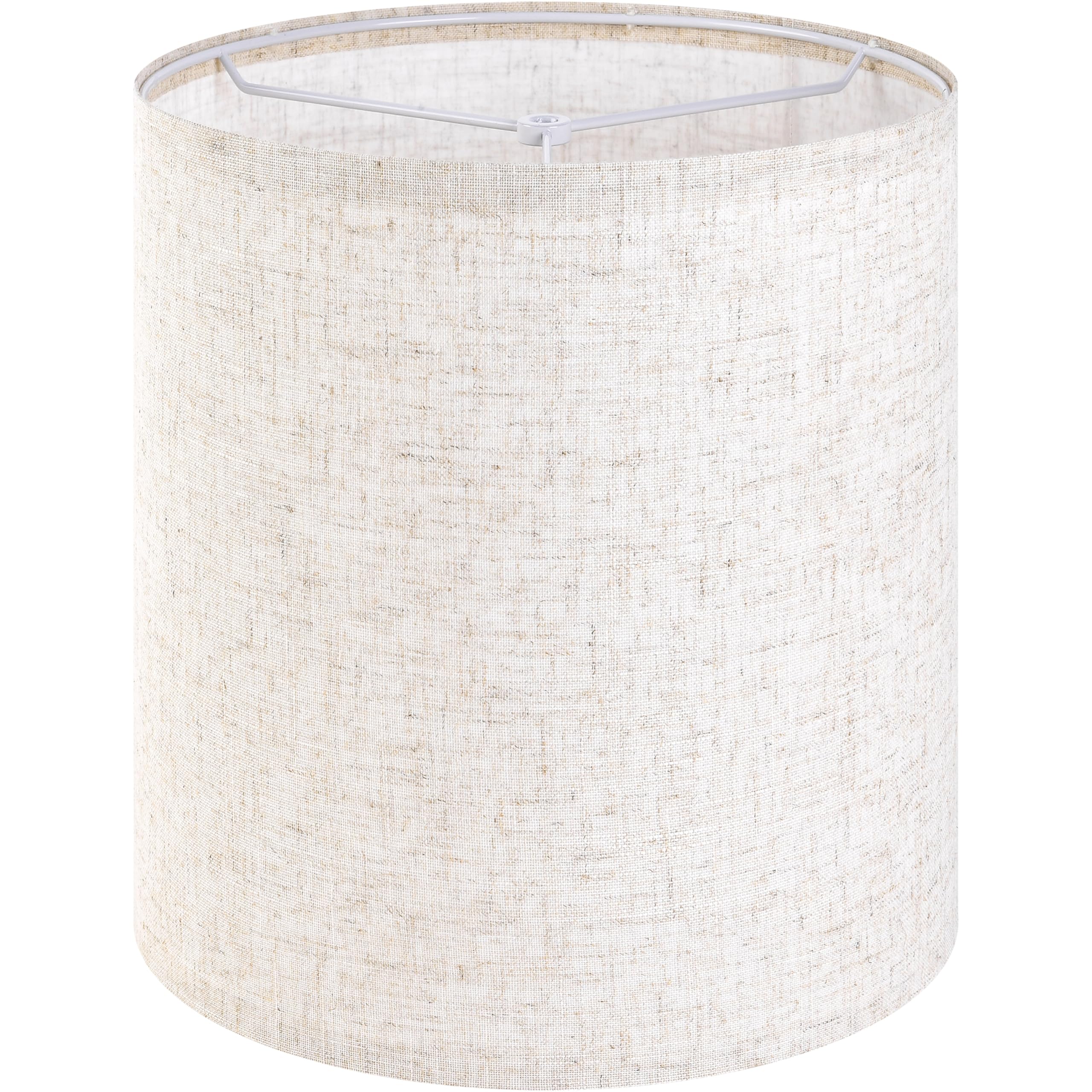 GO&SO Small Drum Lamp Shade,10x10x10" Spider Oatmeal Linen Lampshades for Small Table Lamp,Bedroom Lamps-Natural Textured Fabric Farmhouse Lampshade