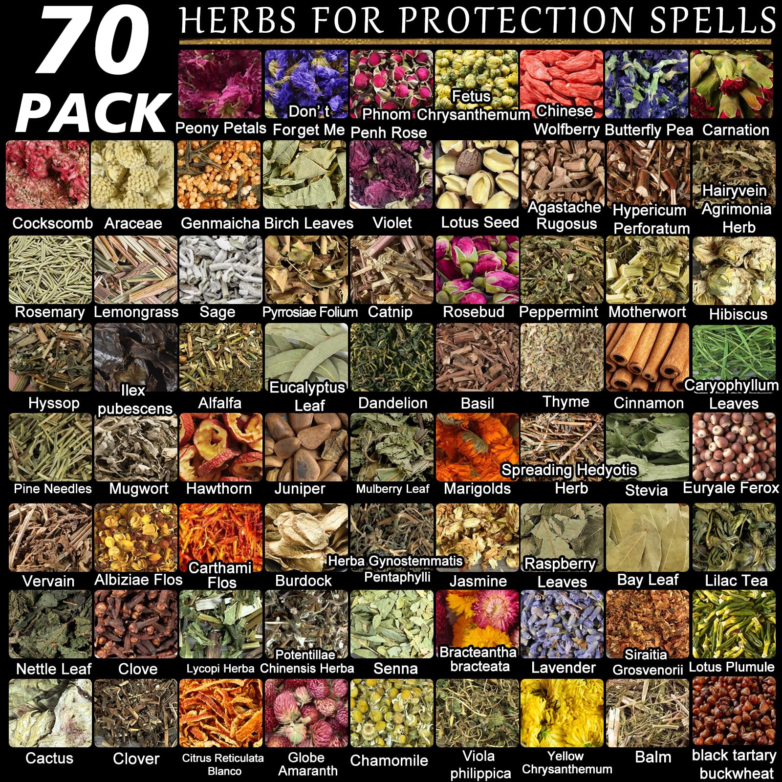 Wicca Supplies zestaw ziół czarownica początkujący suszone kwiaty luzem zioła zestaw upominkowy dla Wicka, pogański, rytuały Wicca, magiczne zaklęcia, artykuły ołtarzowe lecznicze naturalne zioła