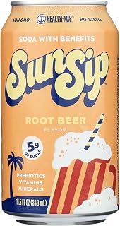 Health-Ade SunSip Root Beer Soda - Probiotic Low Sugar Root Beer, 5g Sugar 35 Calories, 11.5 Fl Oz Gut Healthy