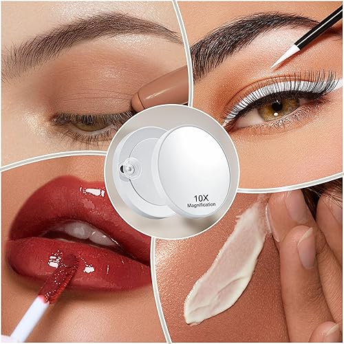 Miniatura 8 de Espejo de maquillaje iluminado, espejo de tocador Hollywood con luces, tres modos de iluminación de color y espejo de aumento 5X, control táctil