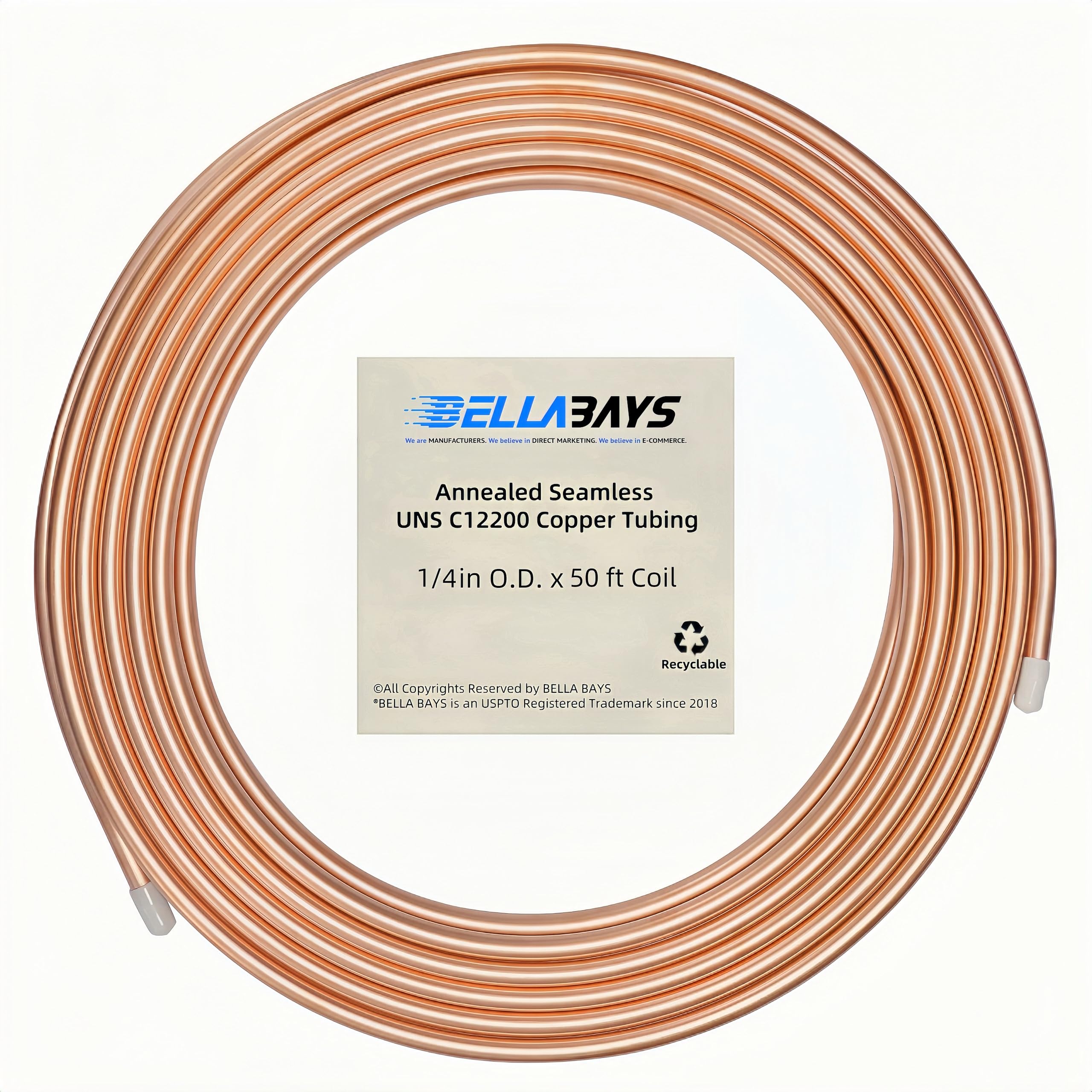 Copper Tubing 1/4" OD - 10ft, HVAC & DIY -29