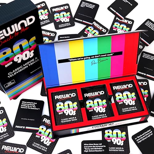 Miniatura 6 de Mojo Games, Rewind - Regreso a las trivia de películas y televisión de los 80 y 90 - Juego de cartas nostálgico de cultura pop para la noche de