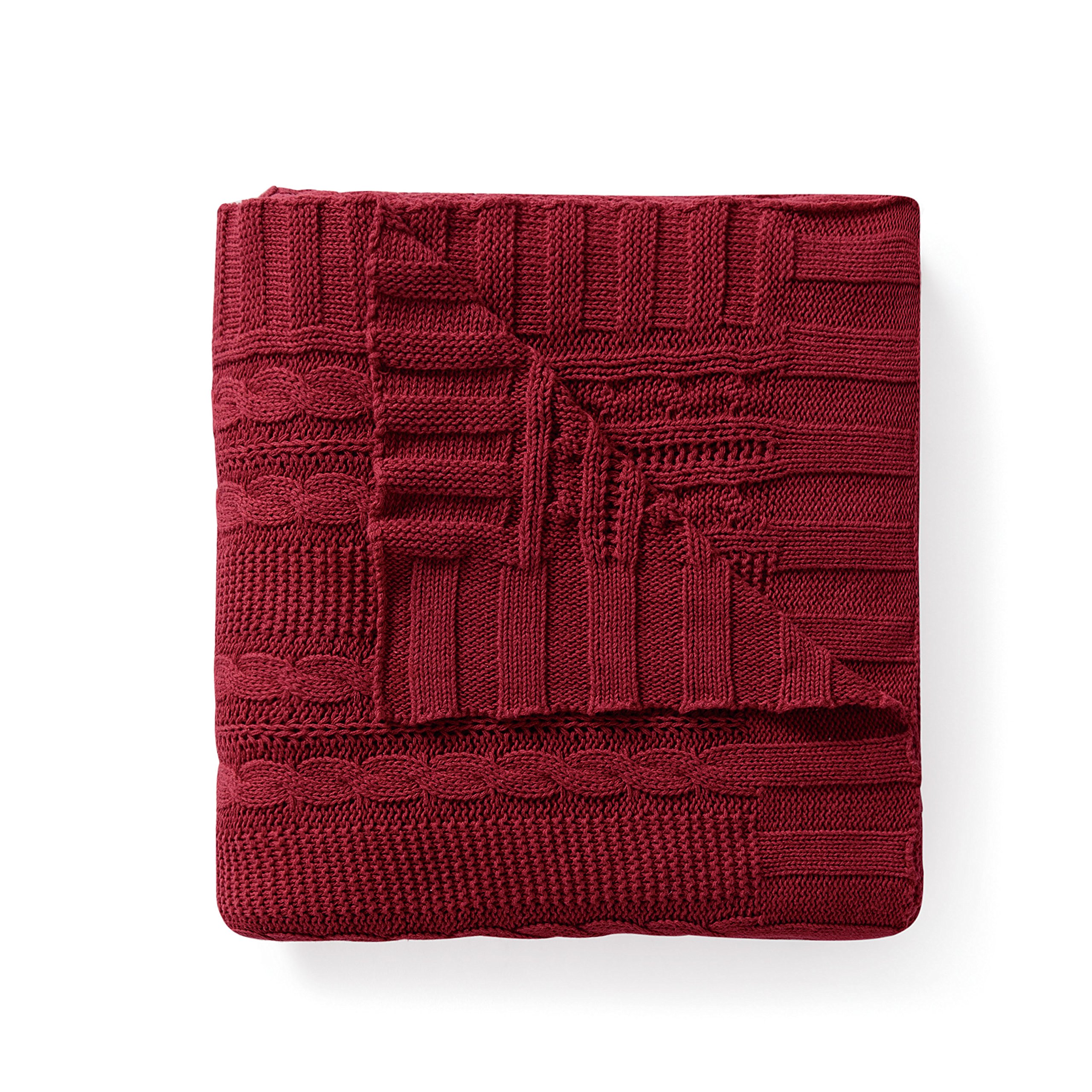 VCNY Home Cable Knit Super Soft Microfiber Throw Blanket