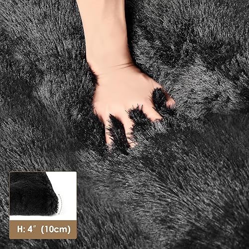 Miniatura 4 de EHEYCIGA Almohadilla mullida para jaula para perros, cama de felpa de piel sintética para perros grandes, cama grande calmante antiansiedad para