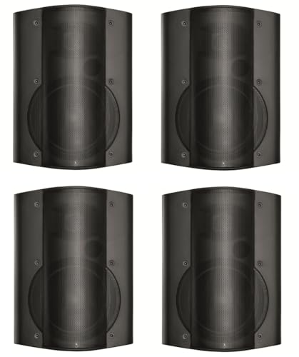 OWI AMP-HD-602-4B Set of (1) Amplified Surface Mount Speaker (AMP-HD-602-1B) and (3) Non-Amplified Speaker 6.5 Inches 40 Watts; Comes with 15Volt DC Level V Power Supply; Black