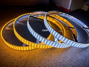 17.5 Sando Tech 5 Row Pure White Led Wheel Lights w/Amber Turn Signals Rim Lights 1680Leds Brightest White Rim RF Remote/Switch Ctrl for Car Truck Offroad Tire Light