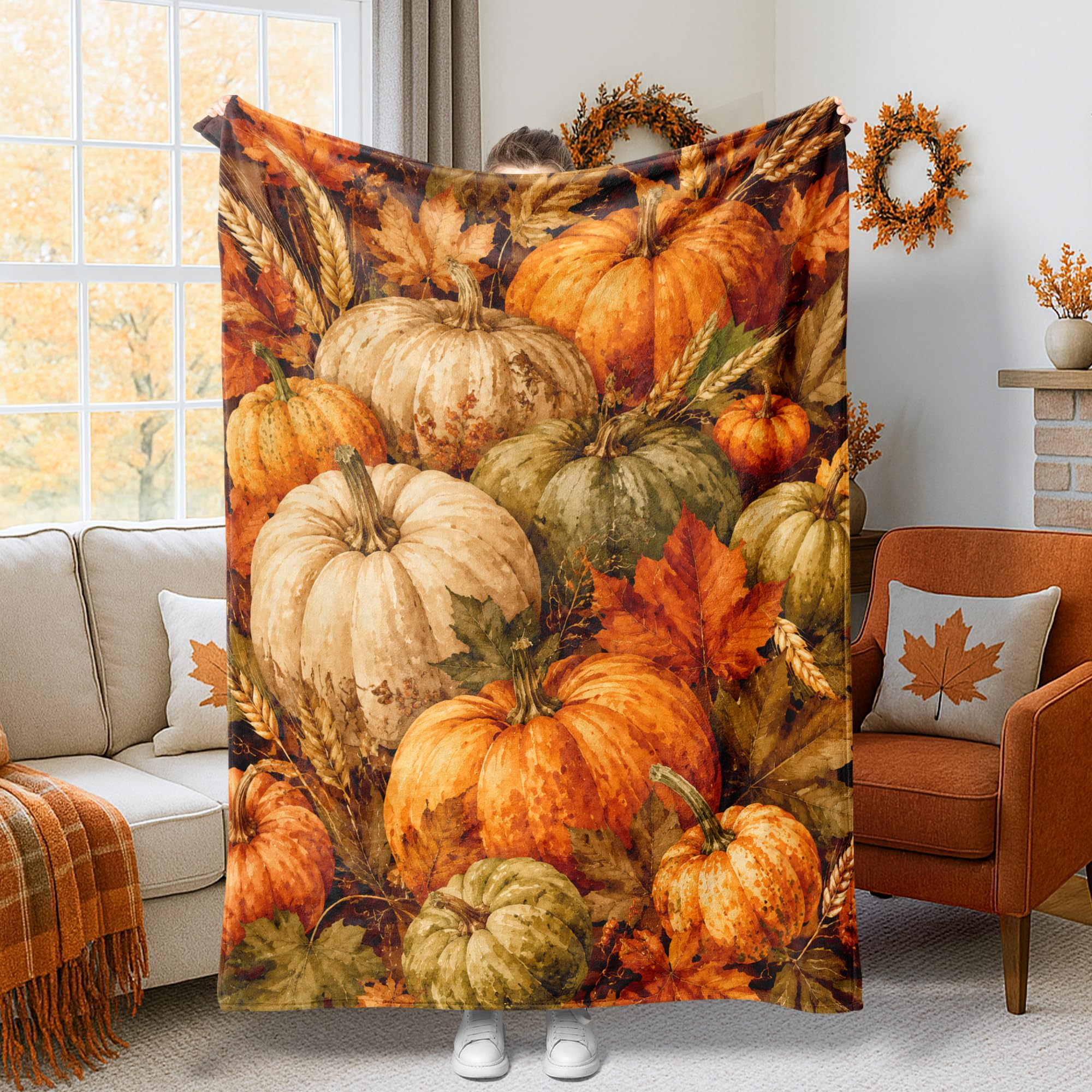 Couverture polaire citrouilles pour éliminer le froid au bureau et au dortoir