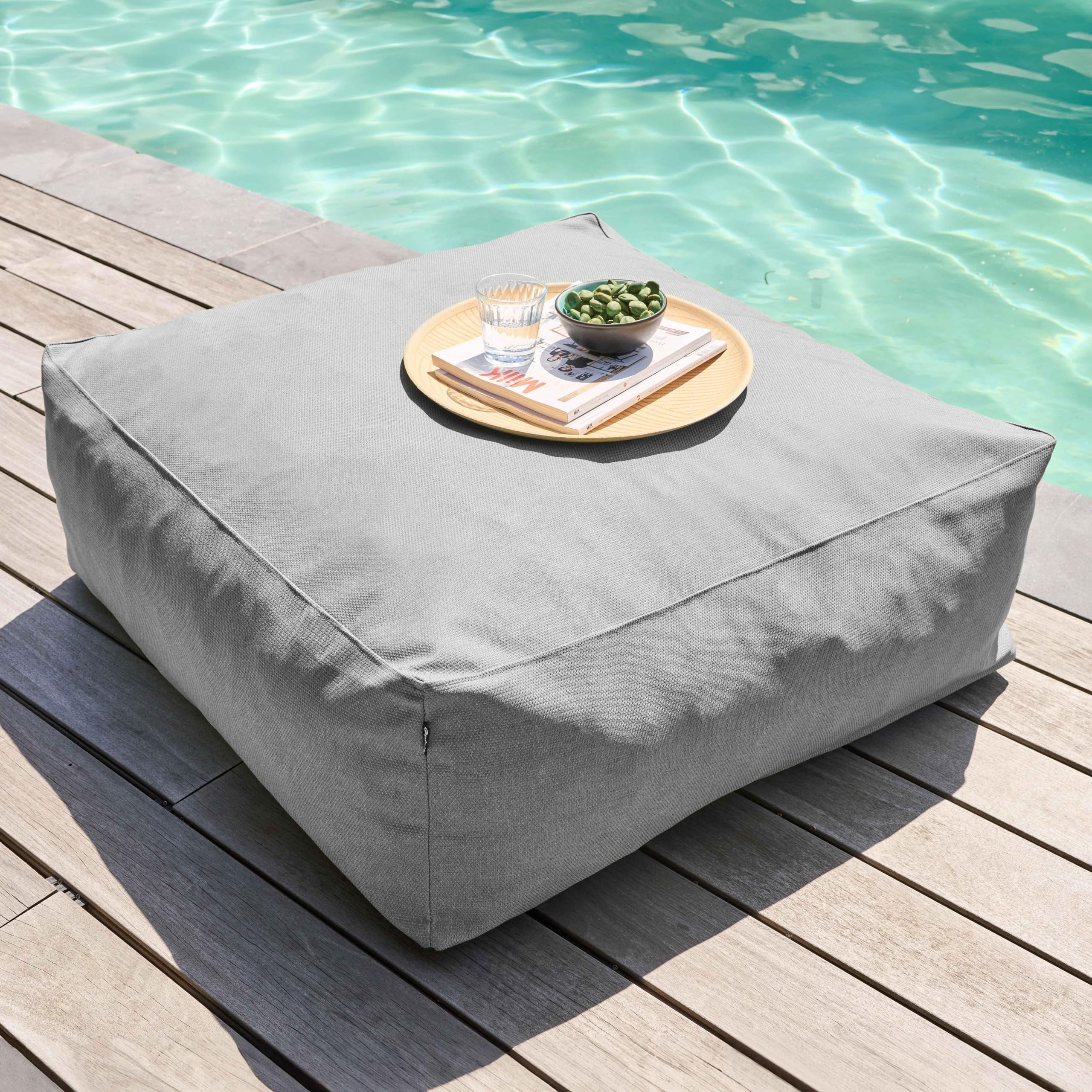 Oviala Canapé d'angle de Jardin modulable 4 Places Gris - Mixi