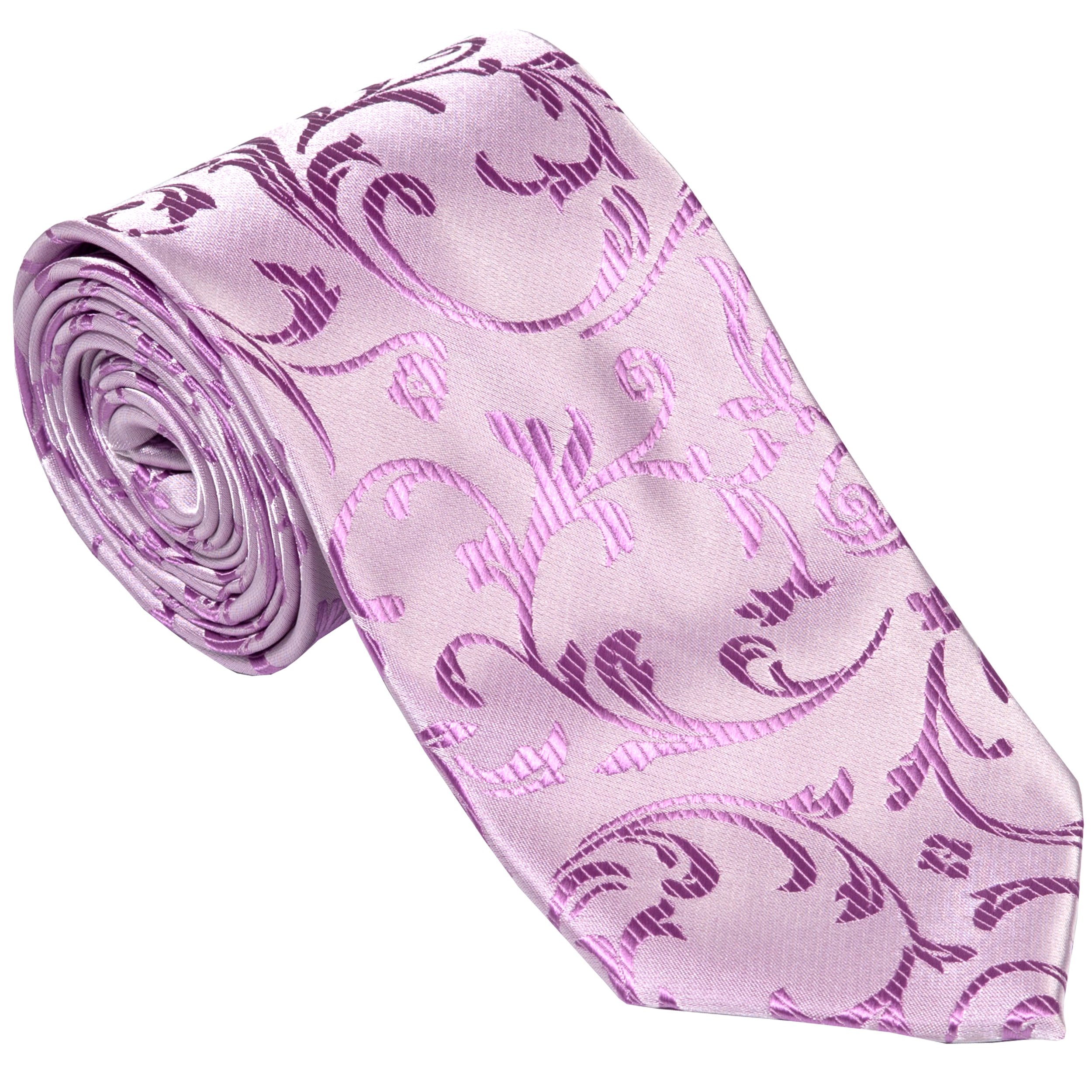 Abel & Burke Lilac Swirl Leaf Slim Wedding Tie #AB-C1000/8