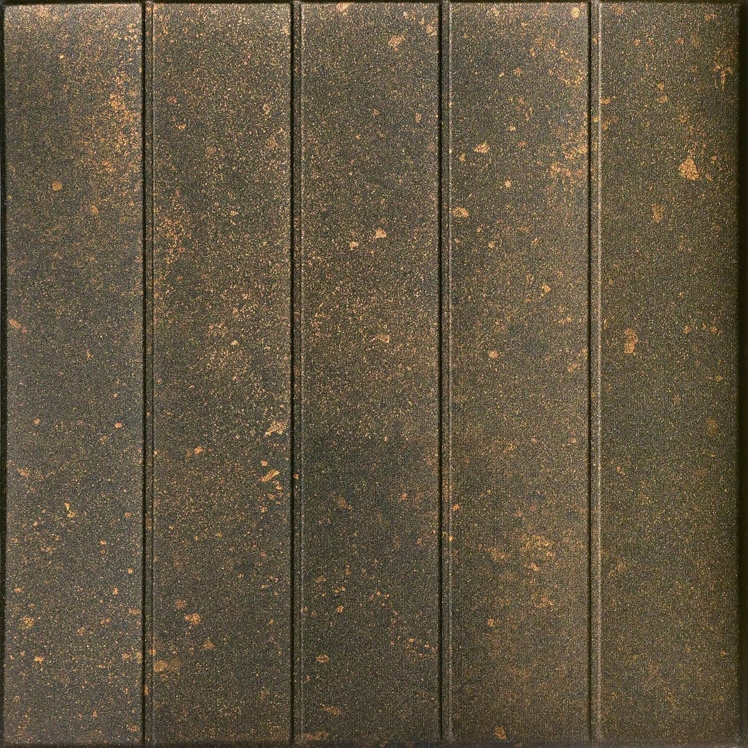 A La Maison Ceilings R104 Bead Board Pre-Painted Foam Glue-up Ceiling Tile (256 sq. ft./Case), Pack of 96, Rusted Steel Pack of 96 Rusted Steel