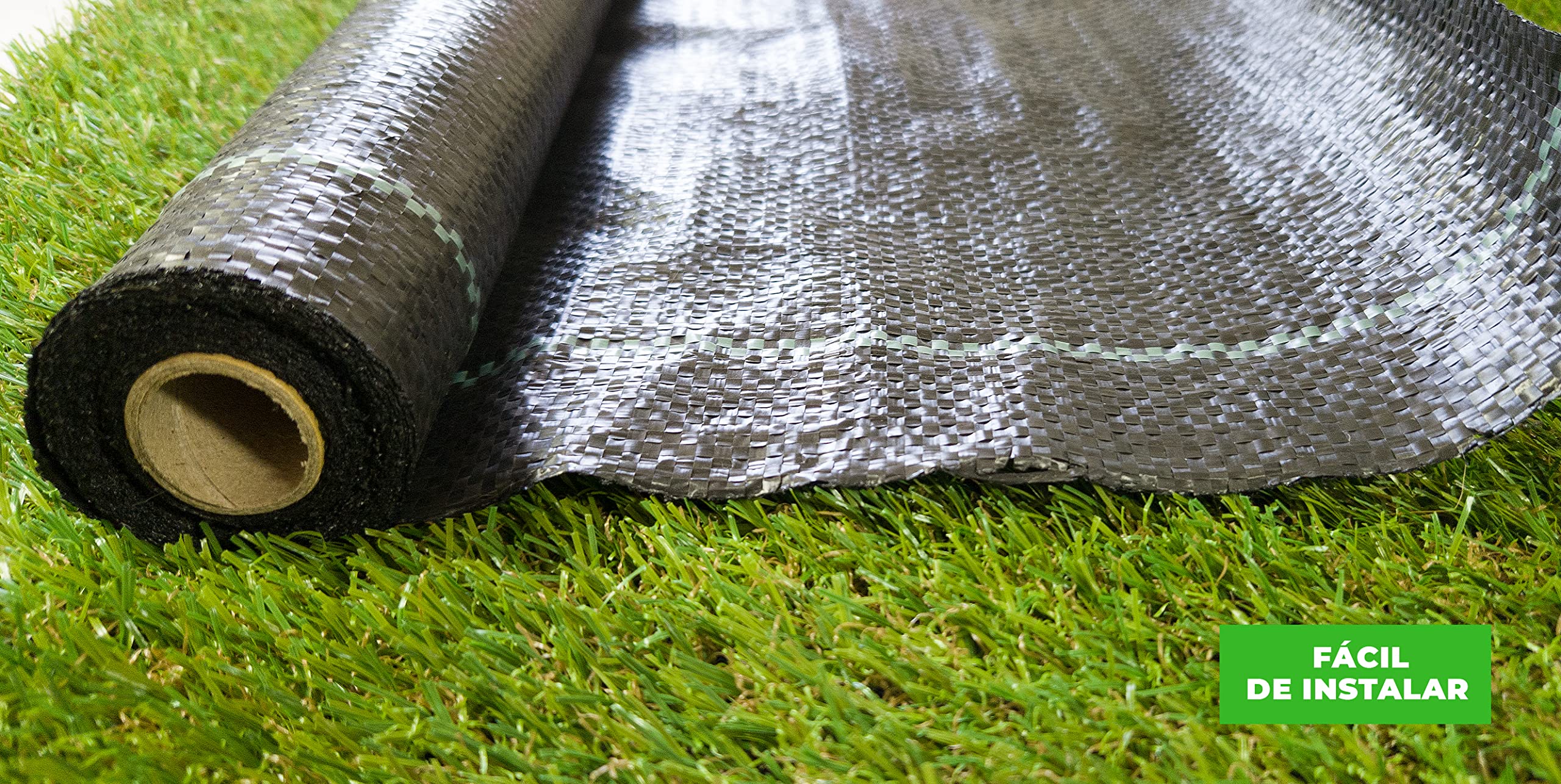 Lucatex - Rollo de malla antihierbas para césped artificial, huerto, tierra, jardín, evita que aparezcan malas hierbas, instalación césped artificial (2 x 100 metros, Negra)