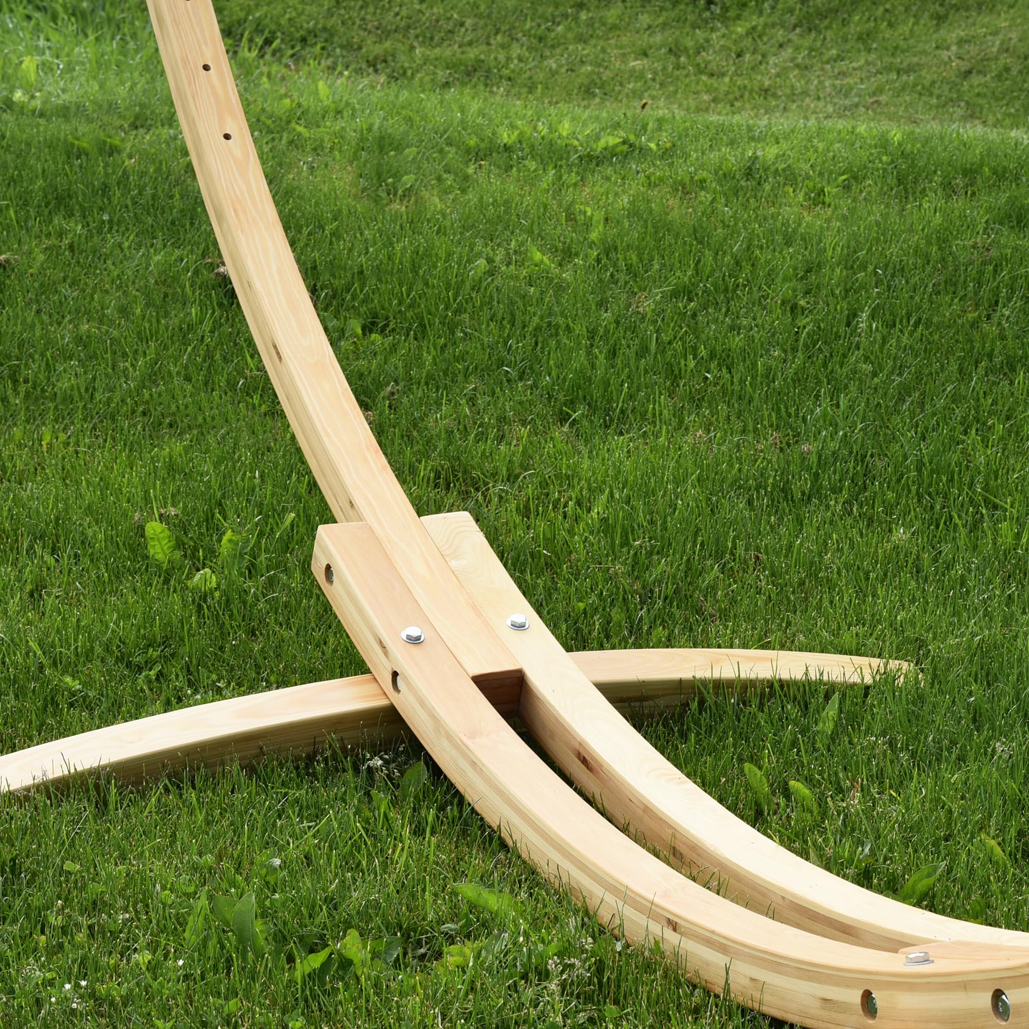 Vivere Support de hamac en pin massif - Bois naturel - Longueur : 3 m - Capacité : 204 kg
