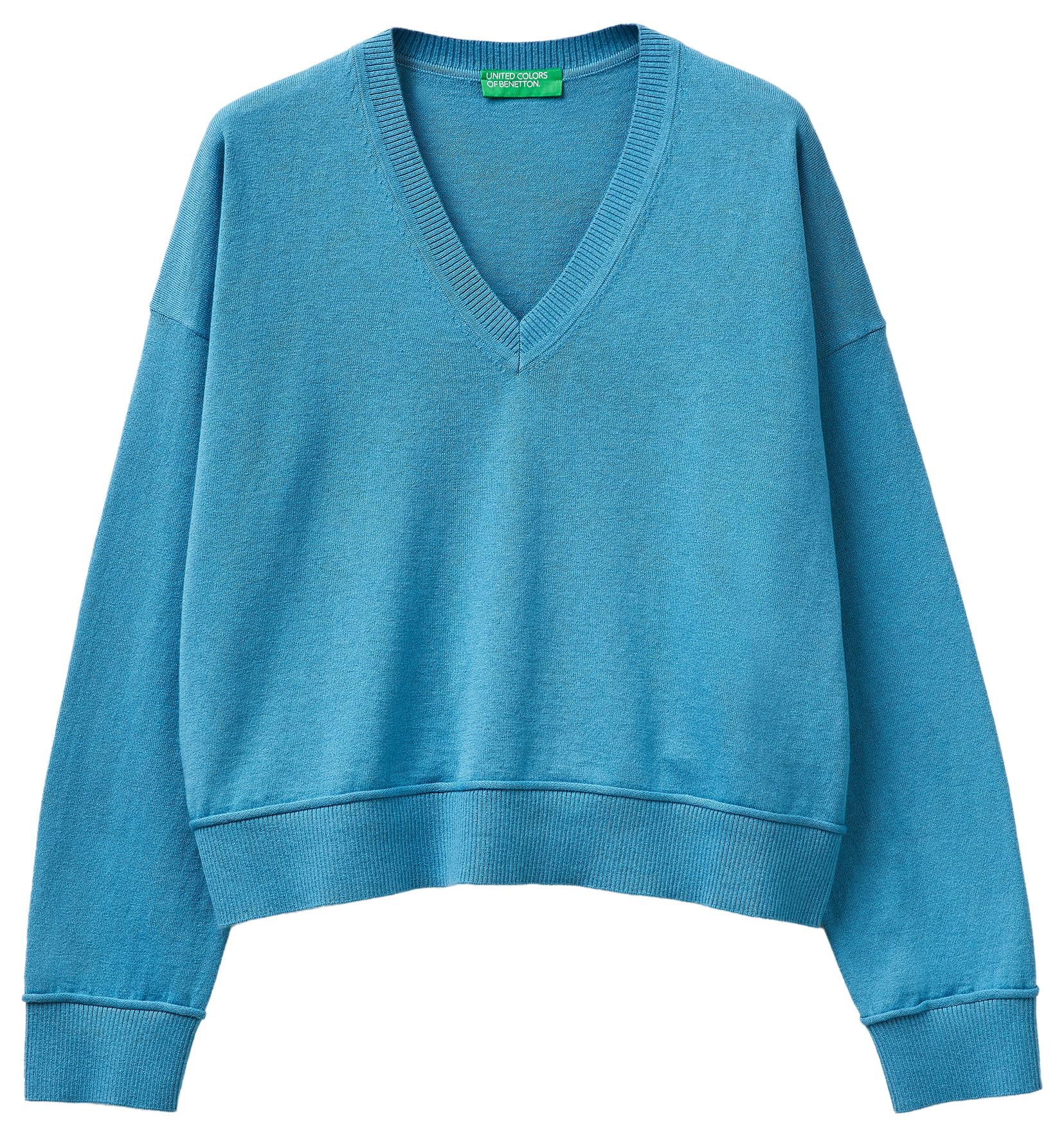 United Colors of Benetton Maglia Scollo V M/L 1y6sd403o Maglione Donna (Pacco da 1)