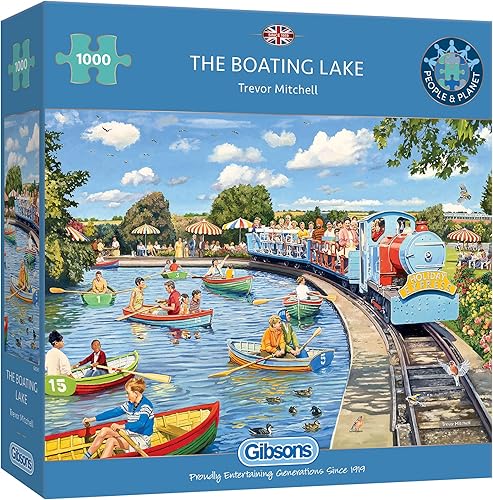 The Boating Lake - Rompecabezas de 1000 piezas  Rompecabezas navideño  Rompecabezas sostenible para adultos  Tablero 100 reciclado premium  Gran