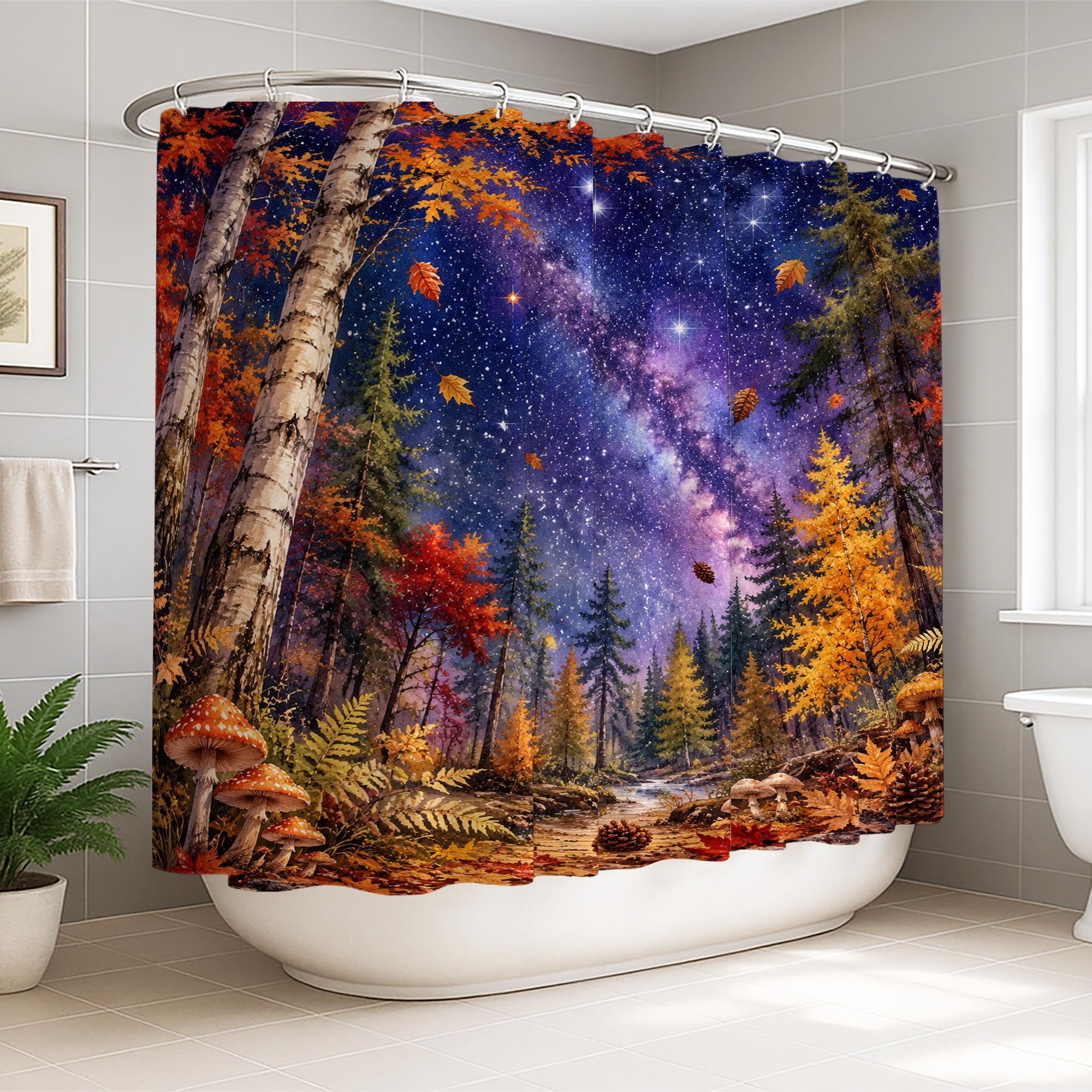 Rideau de douche en tissu imperméable 274 x 183 cm pour grande baignoire d'appartement