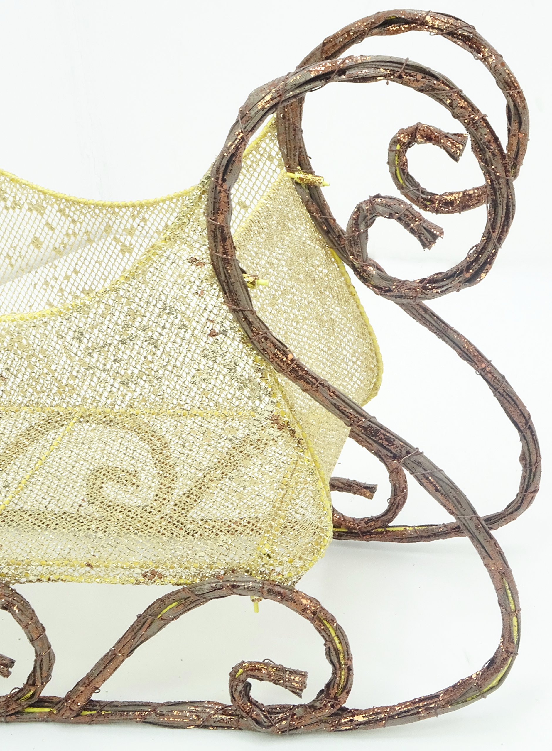 Christmas Concepts® 84cm (33") Bronce y Brillo de Oro Renos con Santa's Trineo Decoraciones de Navidad de Lujo - Decoración de Navidad para Jardín Interior/Exterior