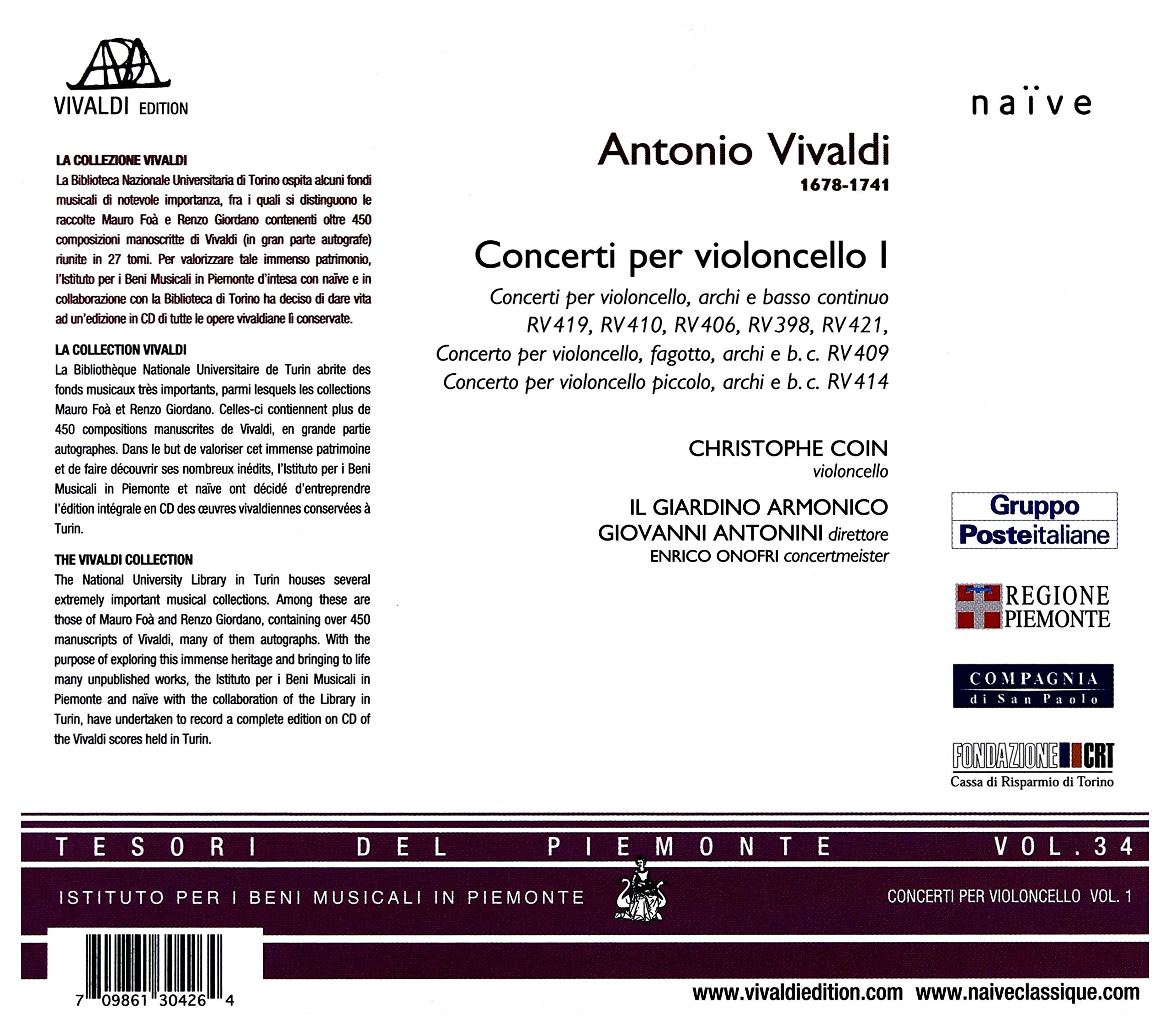 Concerti Per Cello 1