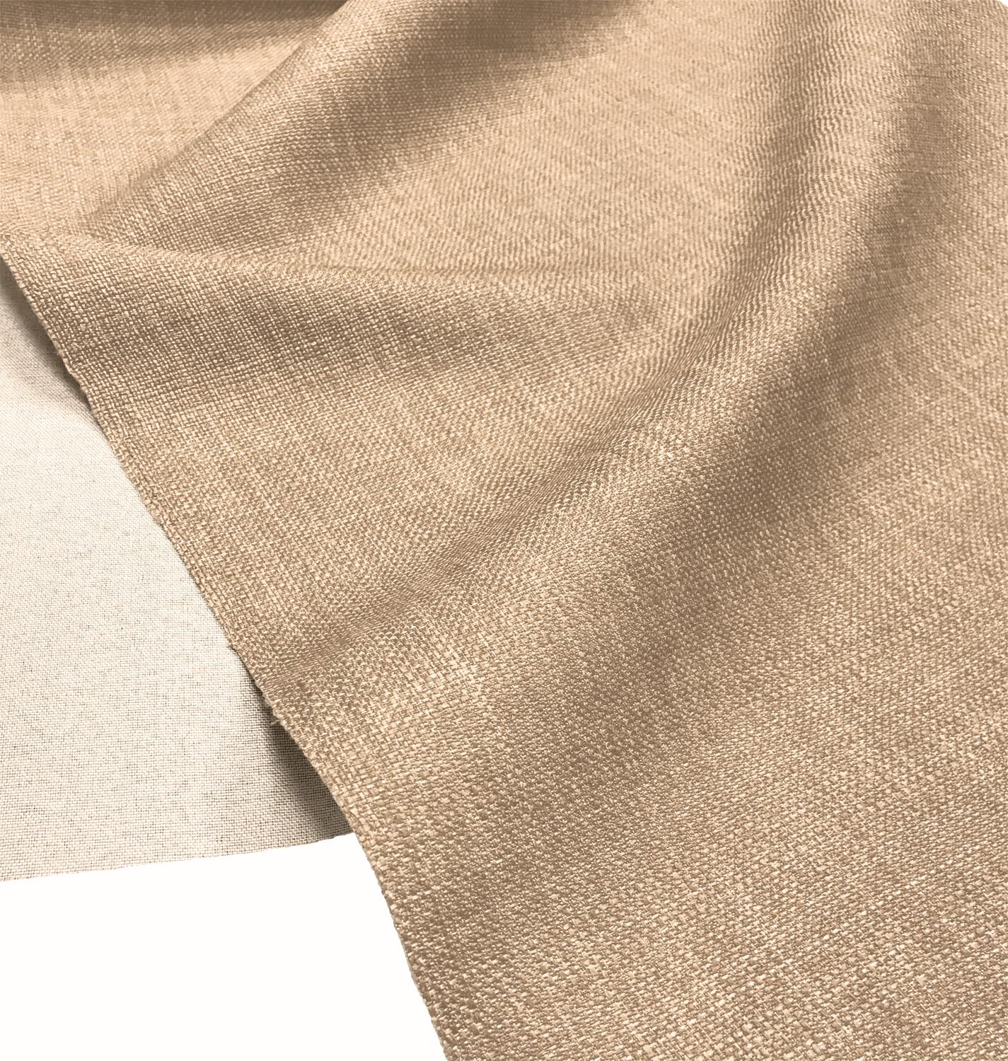A-Express Soft Plain Linen Look Fabric Curtains Bag Designer Clothing Material Dressmaking Upholstery 145cm Wide - 1 Metre 100cm x 145cm Beige