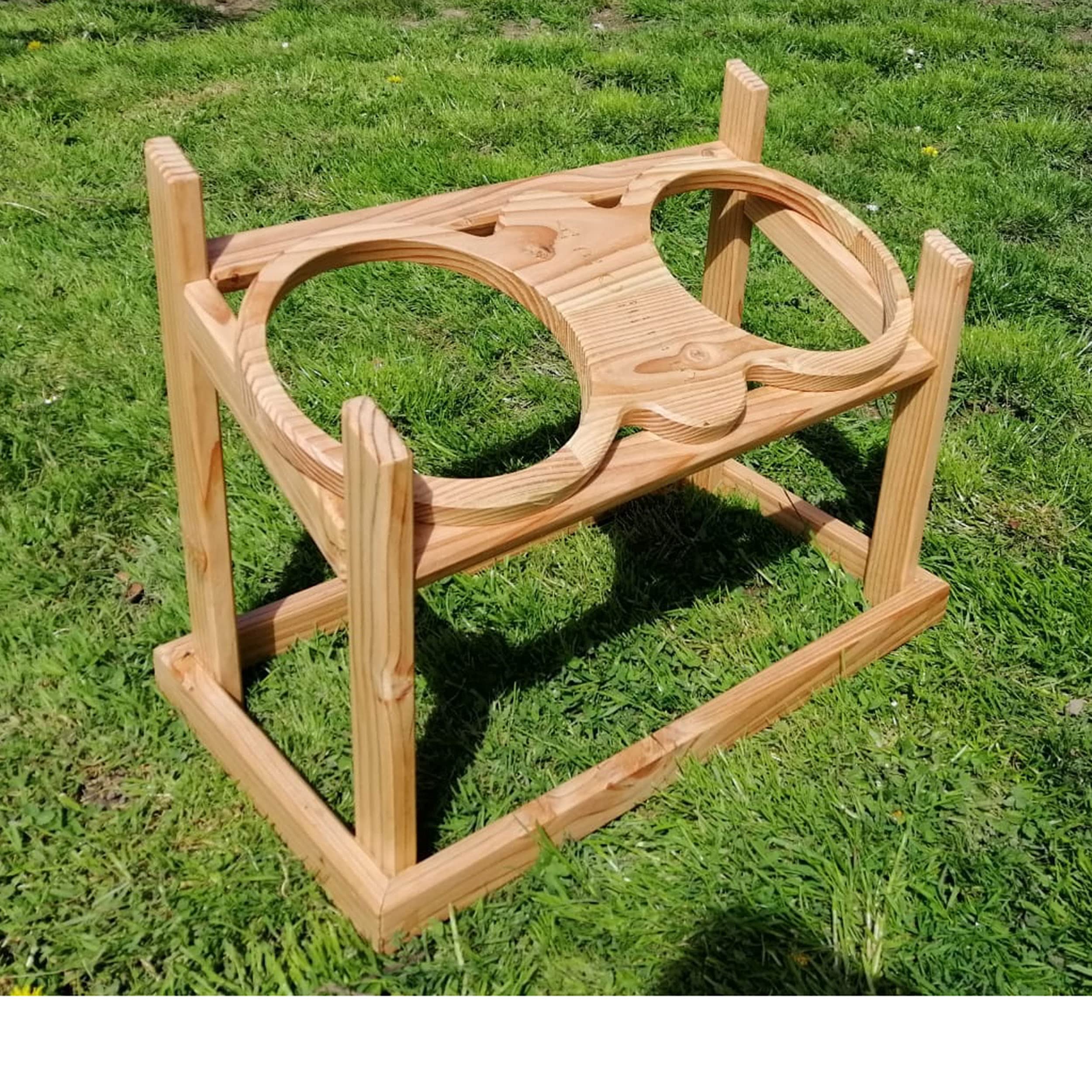 Venetto Comedero XXL para perros elevado, para perros grandes, madera de Douglas maciza, personalizable