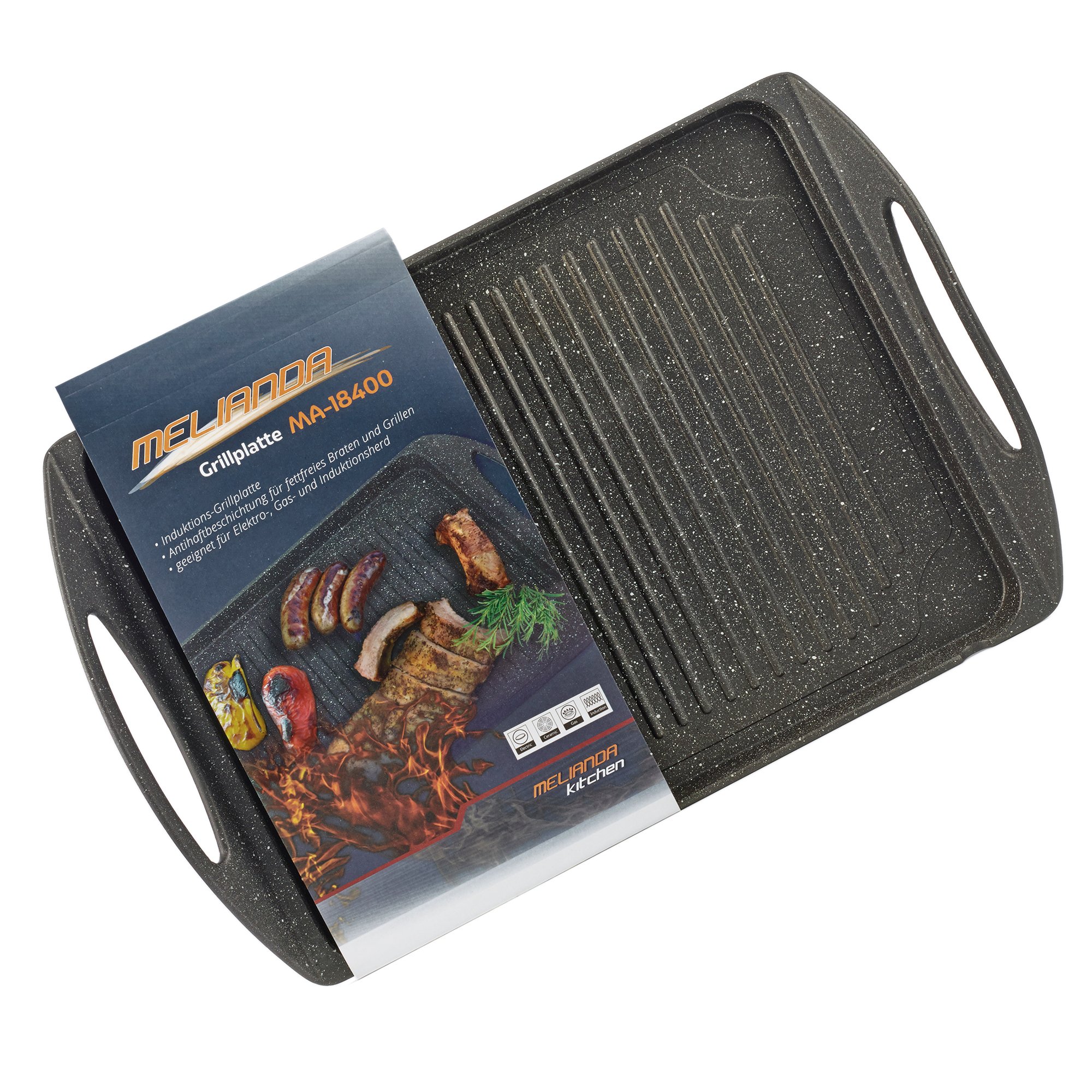 Piastra per Grigliare, in Alluminio pressofuso, 41,2 x 27 x 6 cm