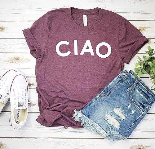 Miniatura 8 de CIAO T Shirt Womens T-Shirt Casual Top Graphic Tee Short Sleeve Shirt Goodbye T Shirt Hello T-Shirt
