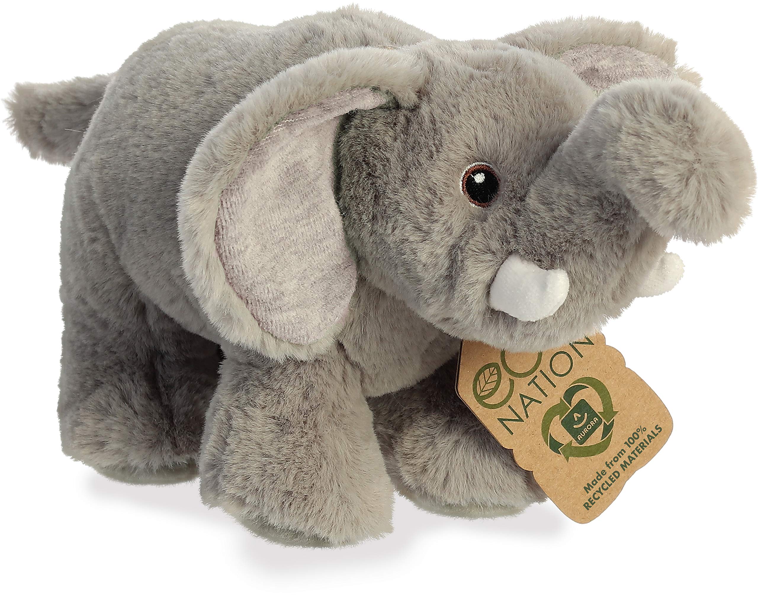 AuroraResponsibly Made Eco Nation™ Elephant Stuffed Animal - Ideal for Playtime Adventures - Perfect for Birthdays or Just Because - Gray 10.5 Inches
