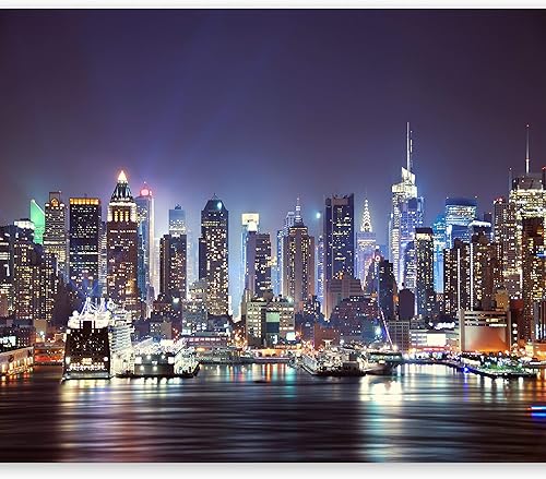 artgeist Mural de pared de la ciudad de Nueva York de 138 x 101 pulgadas, papel tapiz no tejido de forro polar, decoración de pared, impresión