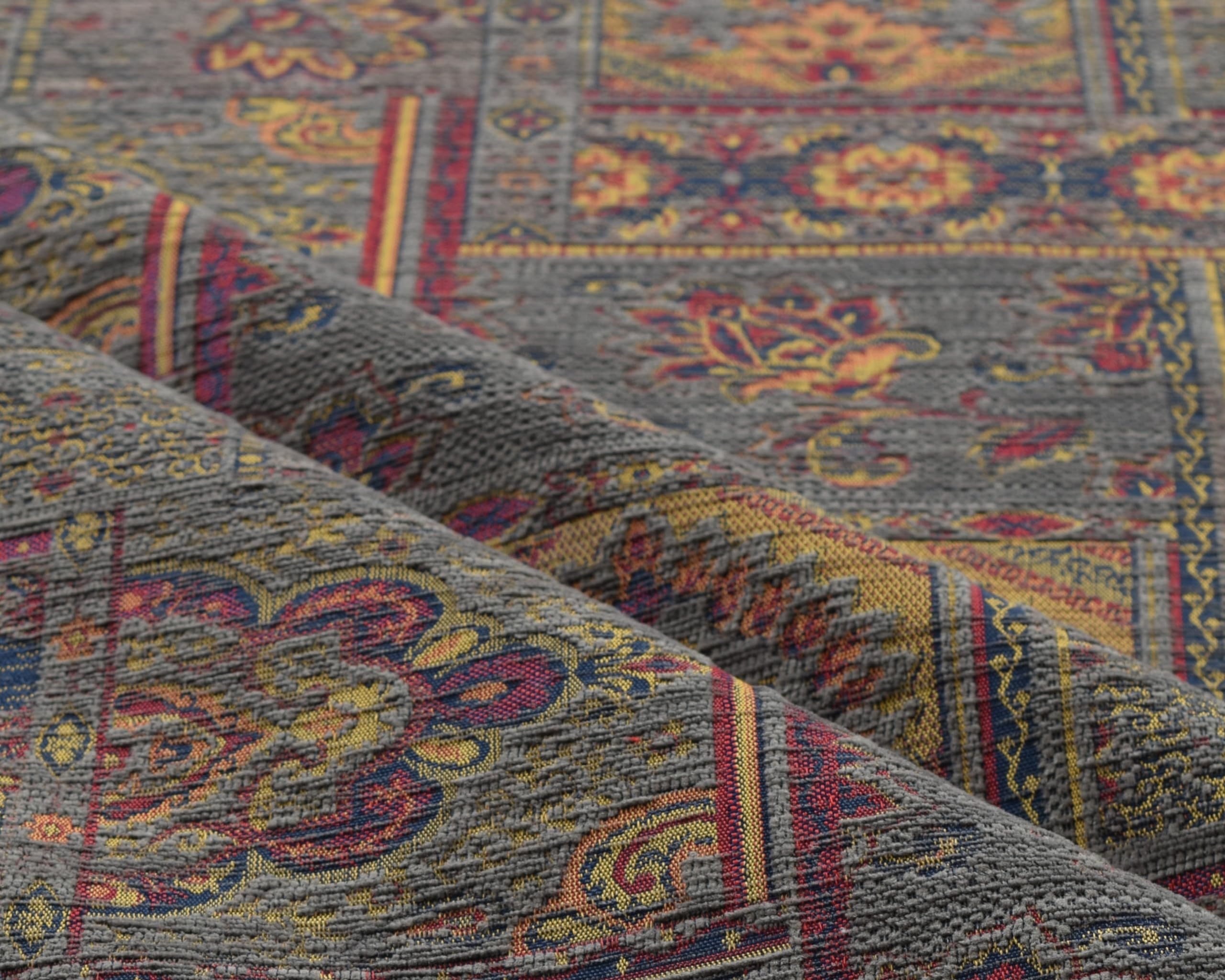 Kilim Pattern Upholstery Fabric Kilim Bohemian Boho Tapestry Tribal Southwestern Turkish Moroccan Mexican Ethnic Fabric by The Yard Meter (1 Yard (55" x 36"))