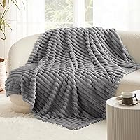 Vista 124 de Bedsure GentleSoft Twin Blanket for Couch - Cozy Soft Blankets for Women, Cute Small Fleece Throws for Girls, Light Grey, 60x80 Inches