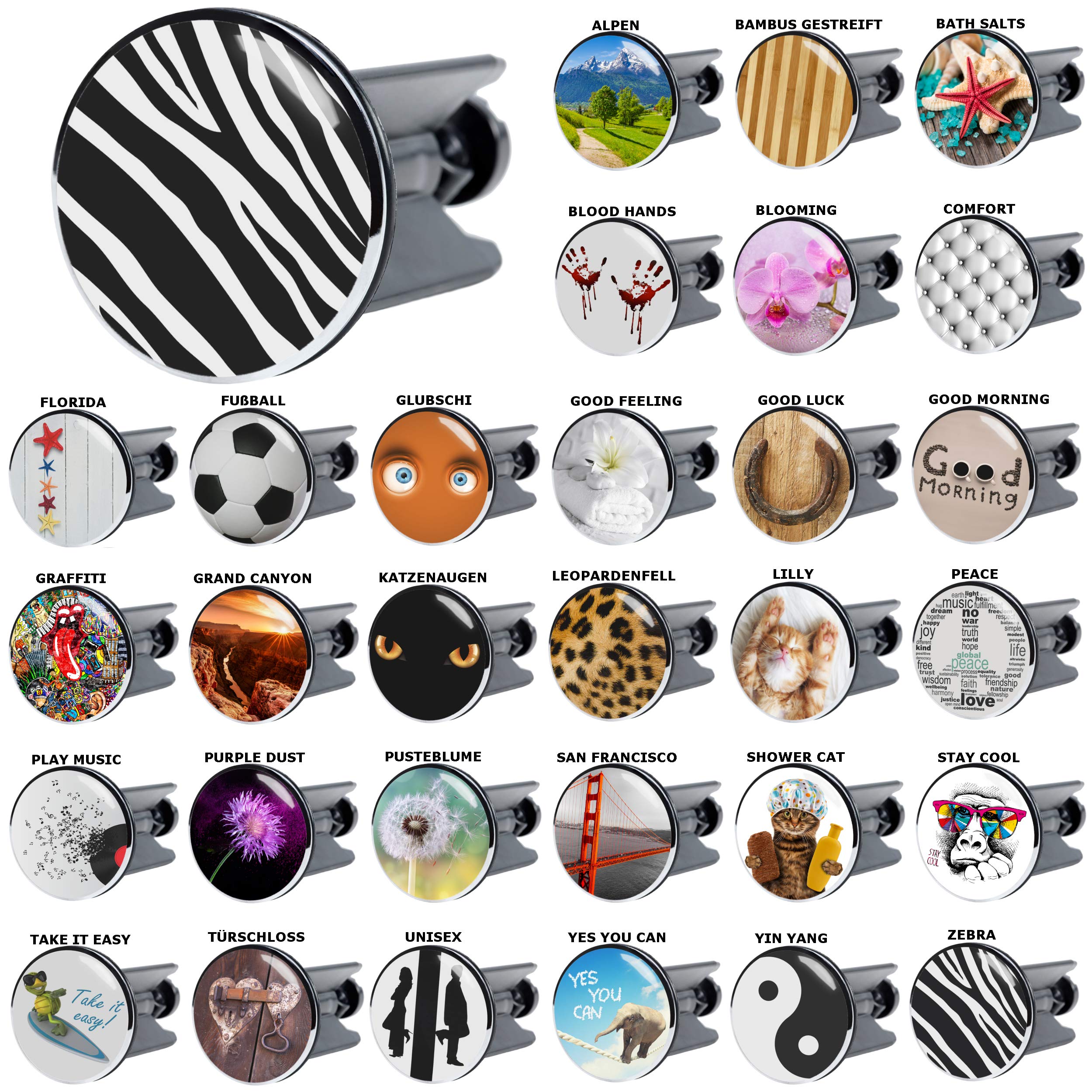Sanilo Waschbeckenstöpsel Zebra, viele schöne Stöpsel für das Waschbecken zur Auswahl, hochwertige Qualität