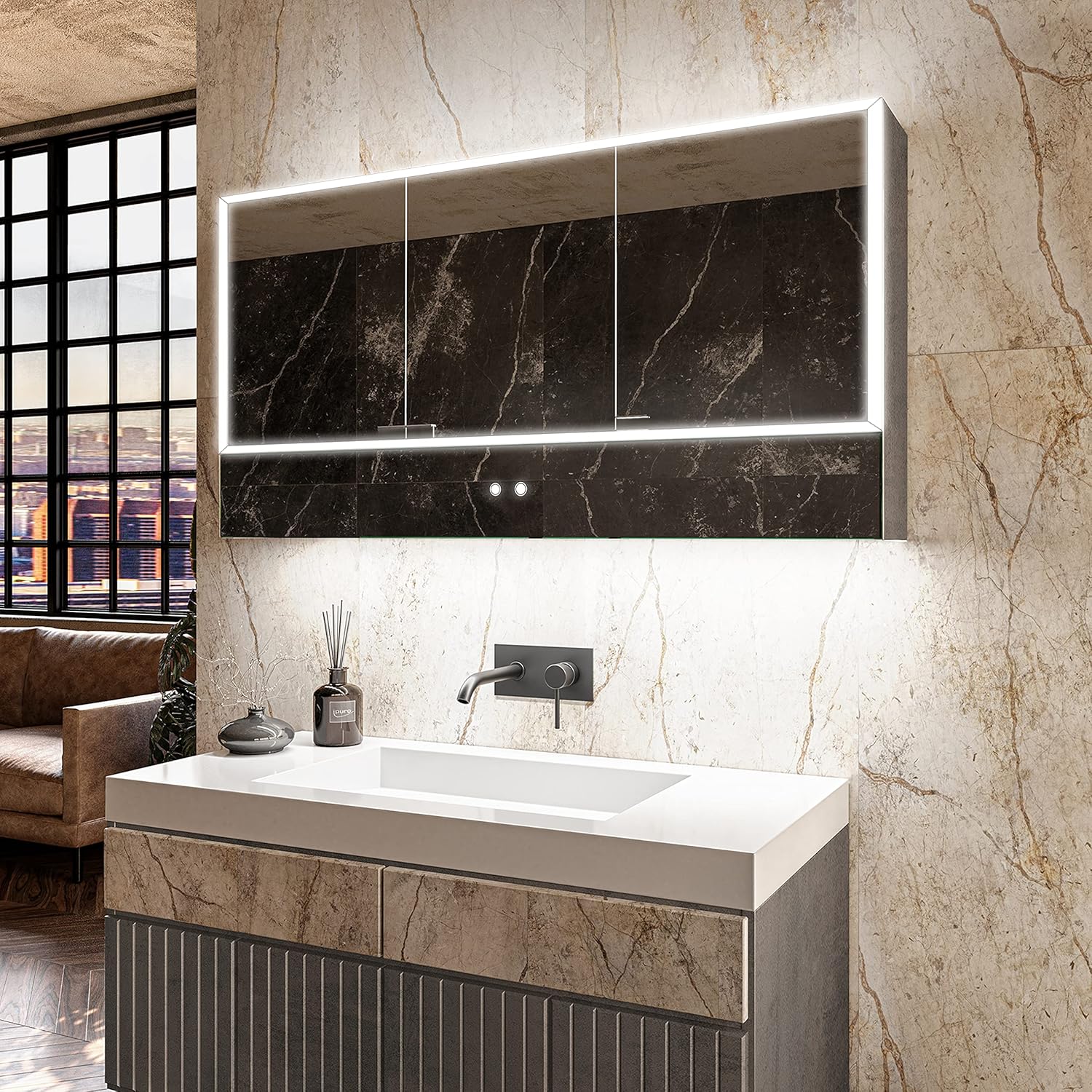 Artforma Bathroom Mirror with 3Door 17 Decors to choose