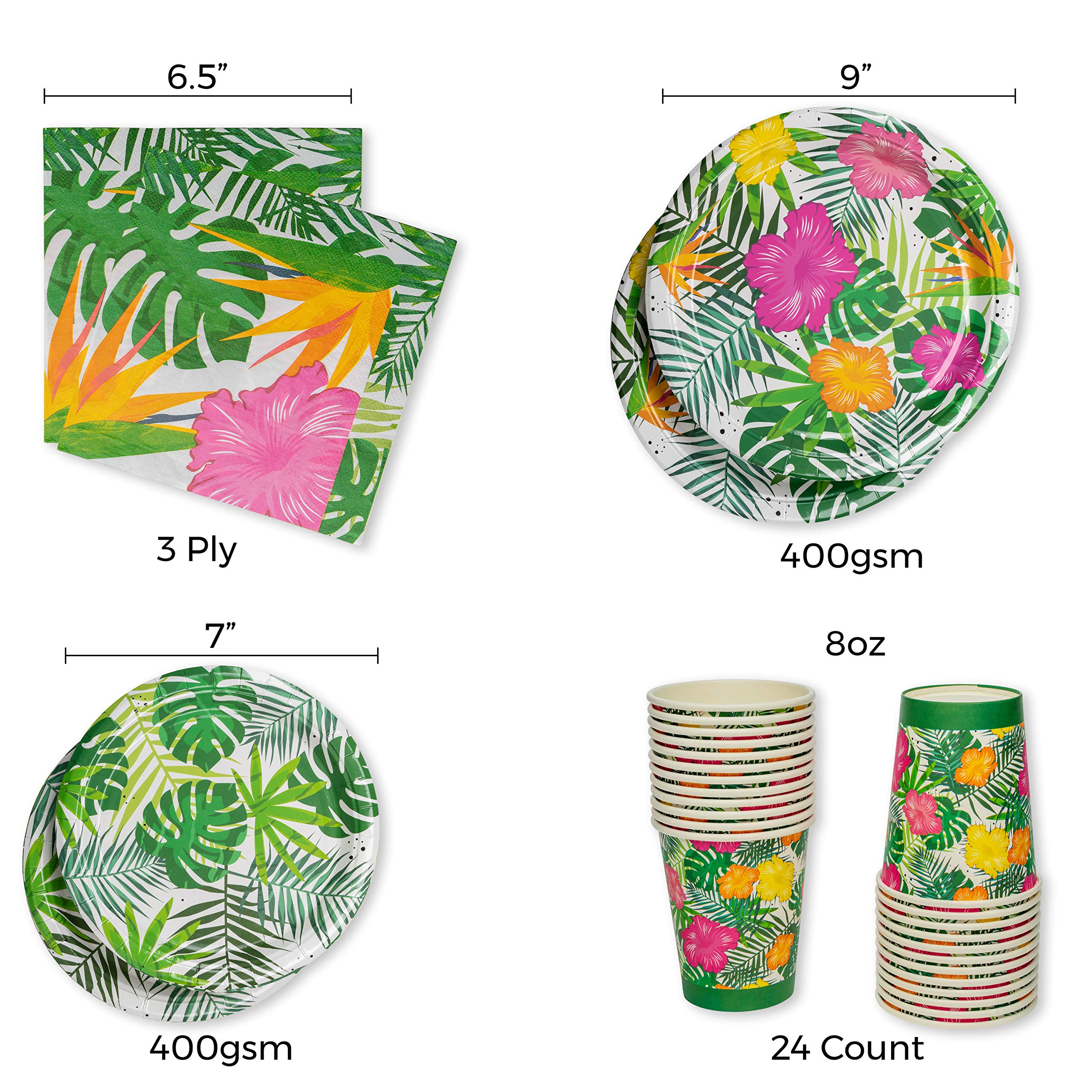 Buy Royal Magnolia Tropical Party Supplies Service for 24 Hawaiian