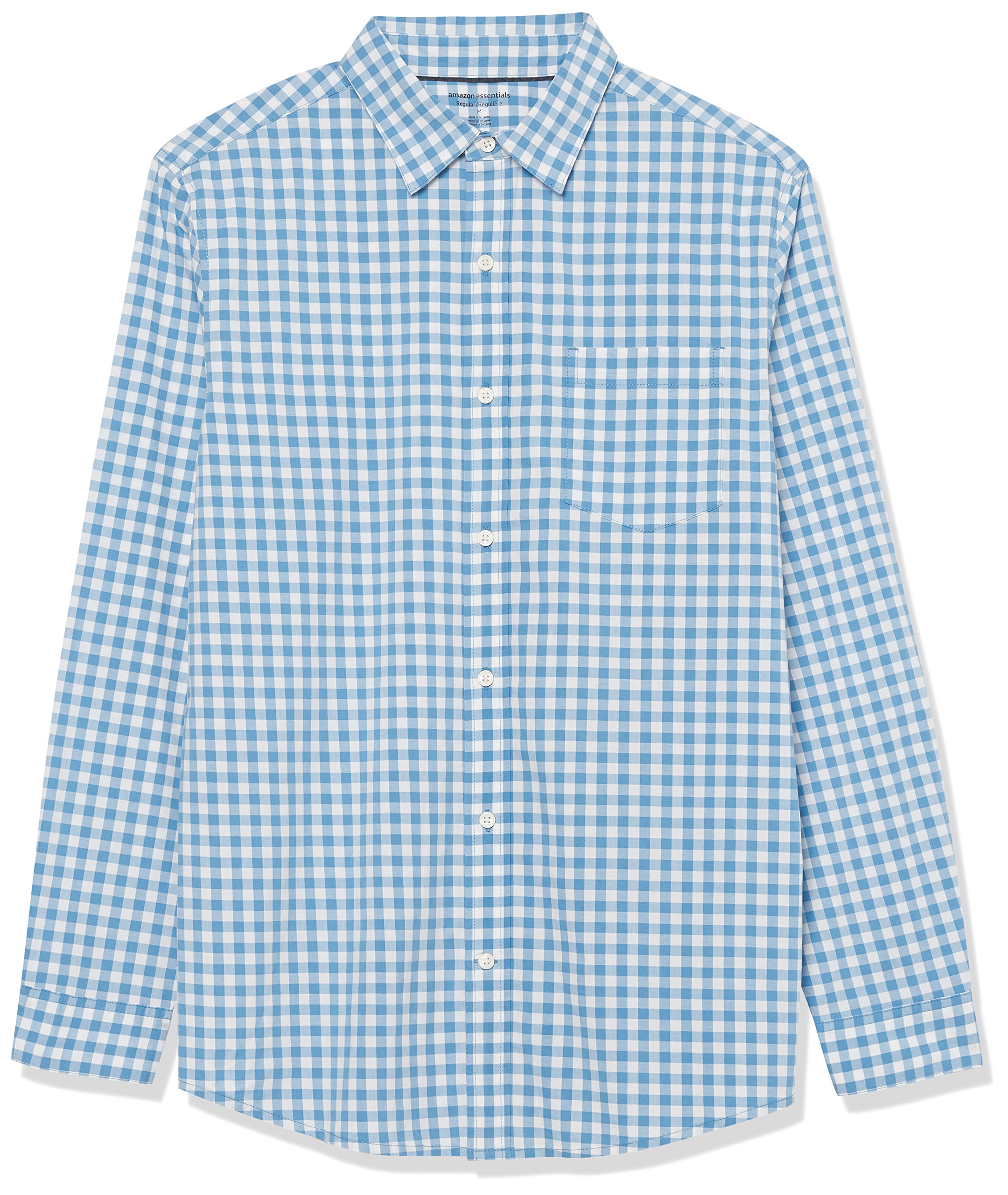 Amazon Essentials Uomo Camicia in Popeline Elasticizzato A Manica Lunga dalla vestibilità Aderente