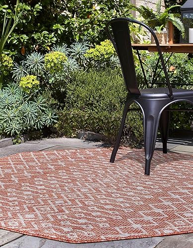 Vista 363 de Unique Loom Alfombra Colección enrejado Marroquí Celosía Transicional Interior y Exterior, Polipropileno Gris carbón/natural